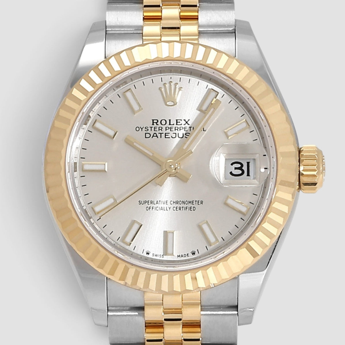 Lady-Datejust 28 Silver Index Dial Jubilee