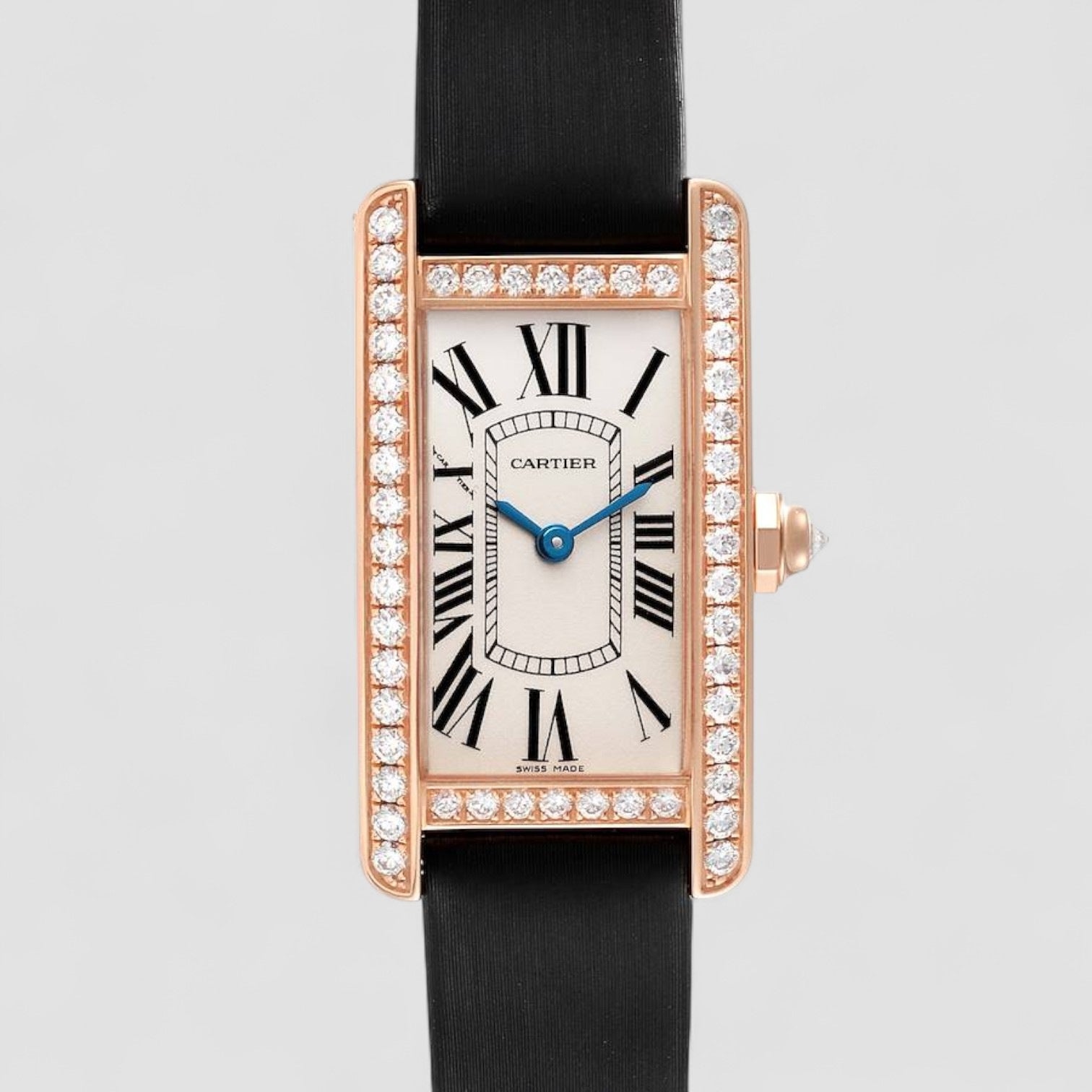 Tank Americaine Small Rose Gold Diamond Ladies Watch