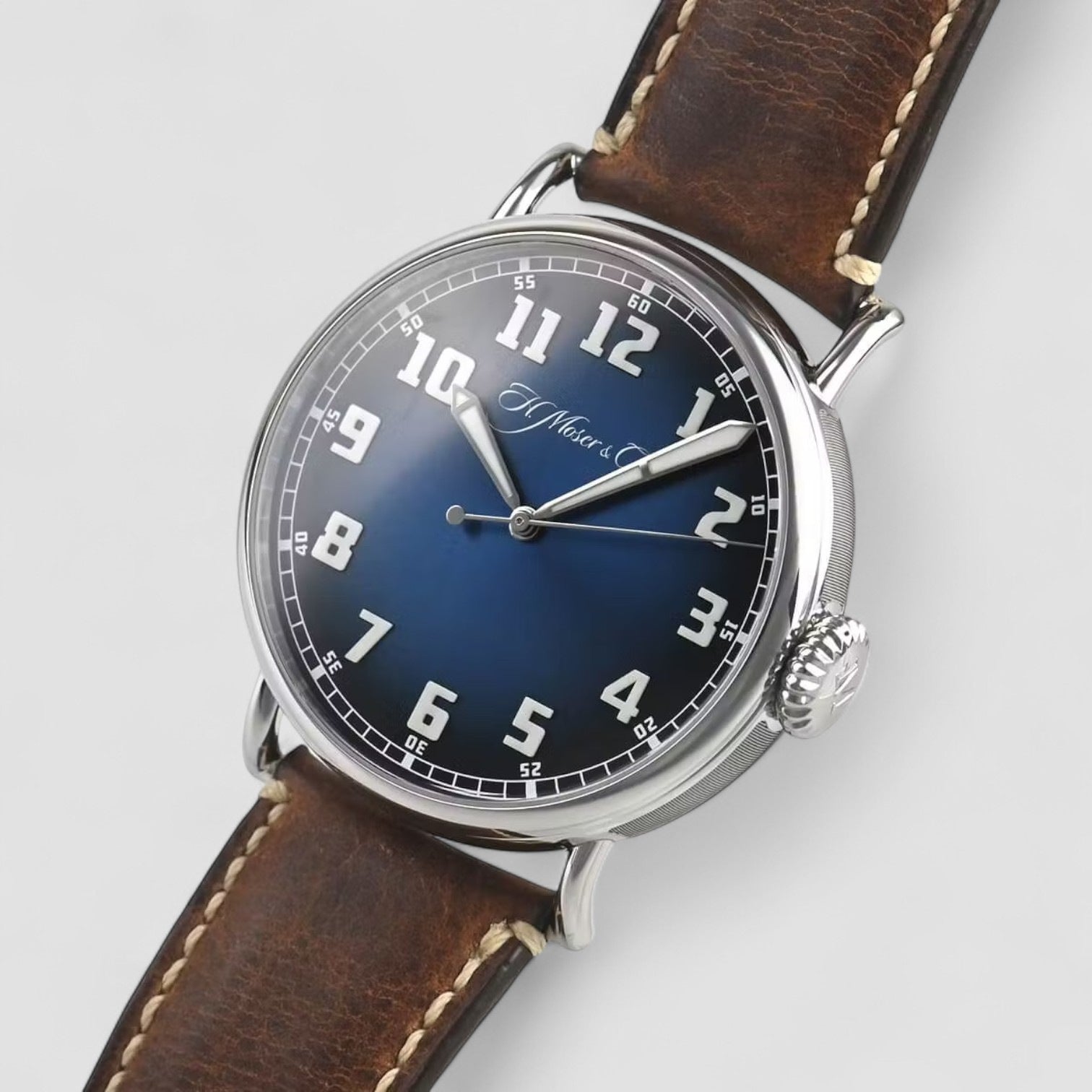 H.Moser & Cie. Heritage Pilot Center Seconds Funky Blue Dial 8200-1201