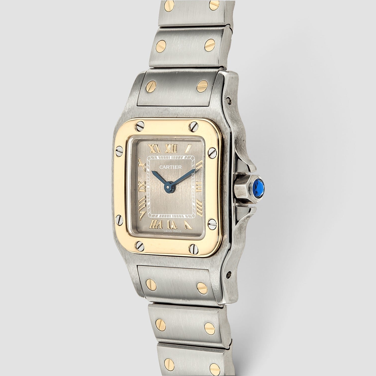 Santos Galbée 23 x 35mm Stainless Steel & Yellow Gold Grey Dial