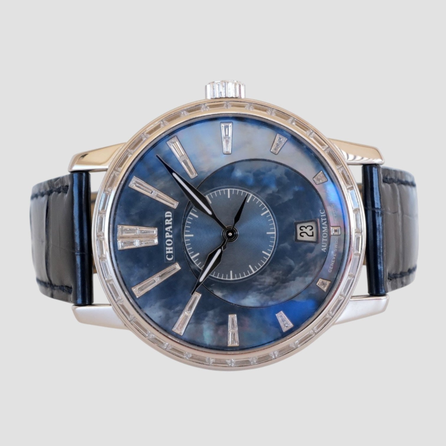 L.U.C Twin 18K White Gold Baguette Diamonds