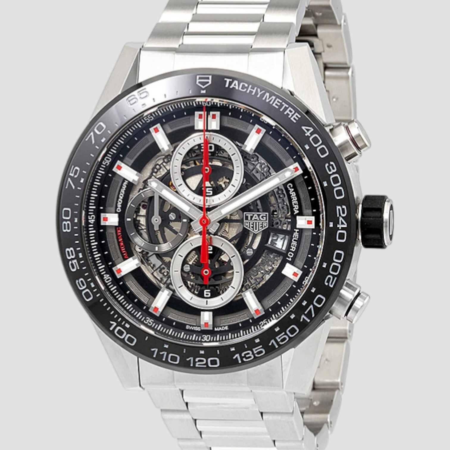Carrera Caliber Heuer 01 Skeleton 45mm Mens Watch