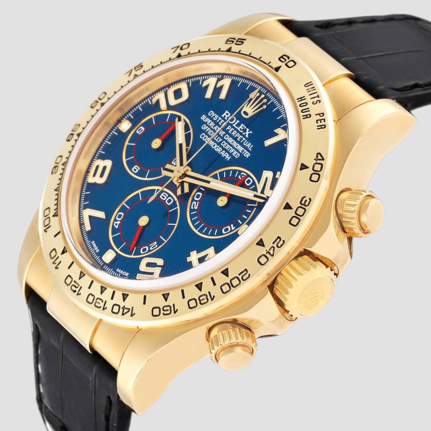 Daytona Yellow Gold Blue Dial Mens Watch