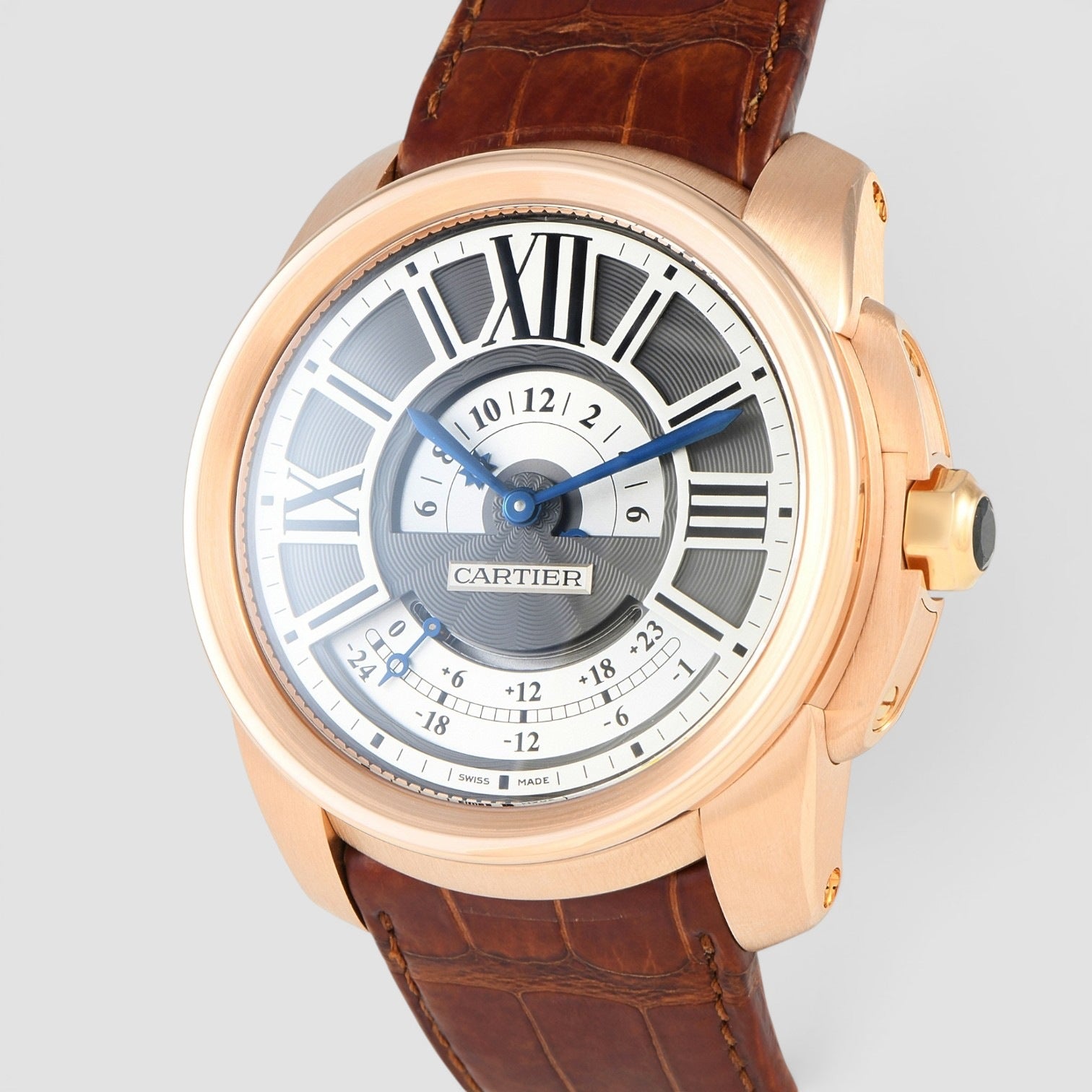 Calibre de Cartier Multiple Time Zone 18K Rose Gold