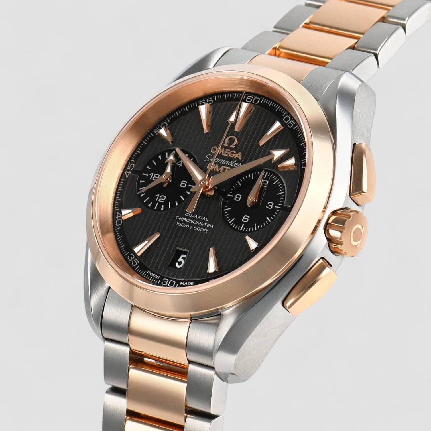 Aqua Terra GMT Steel Rose Gold Mens Watch