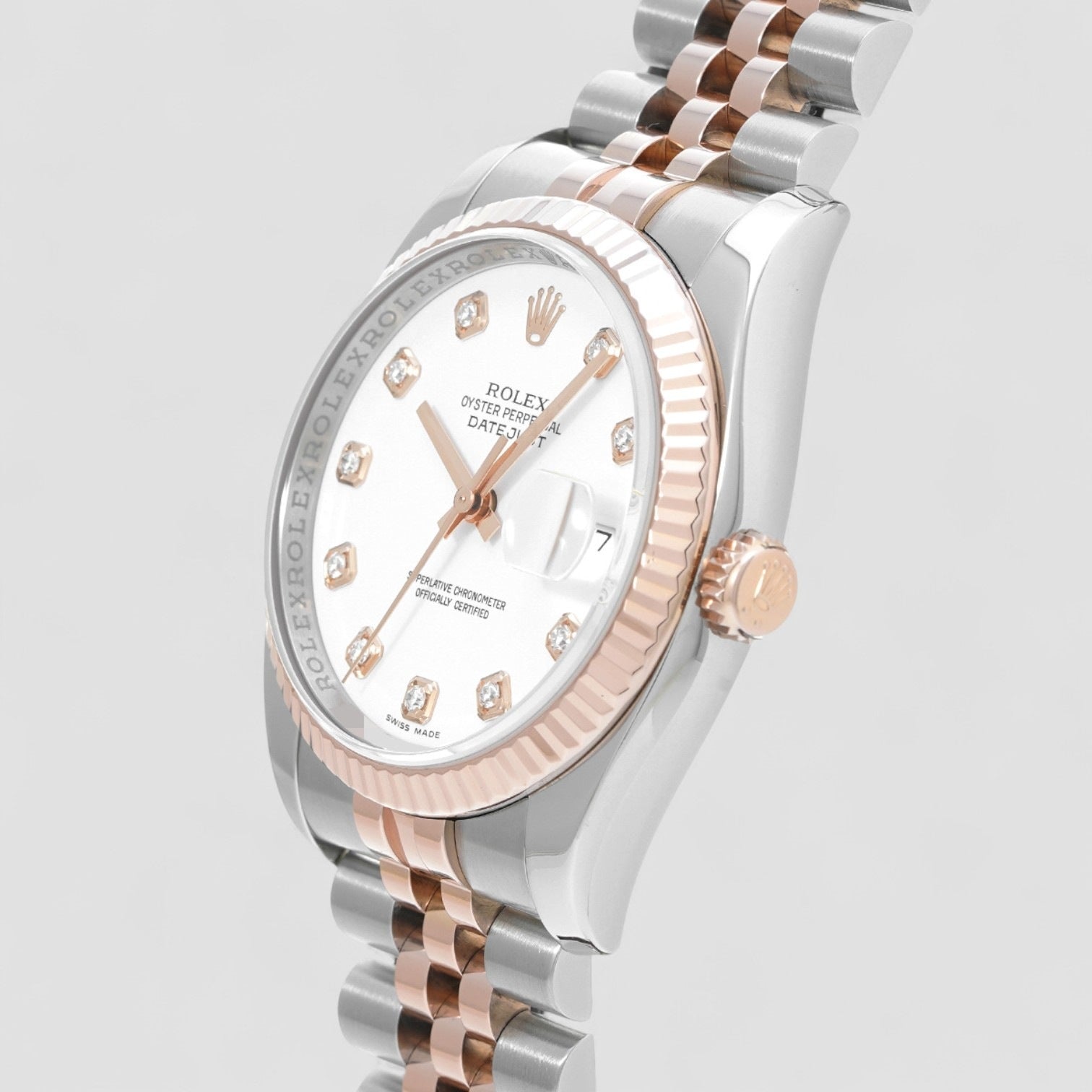 Datejust 36 White Diamond Dial Watch