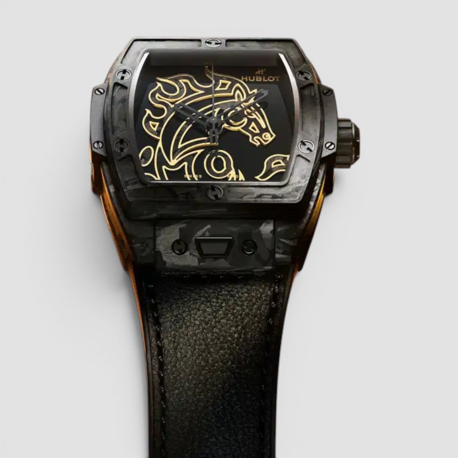 Spirit Of Big Bang Year Of The Horse Frosted Carbon 42mm Mens Watch Black