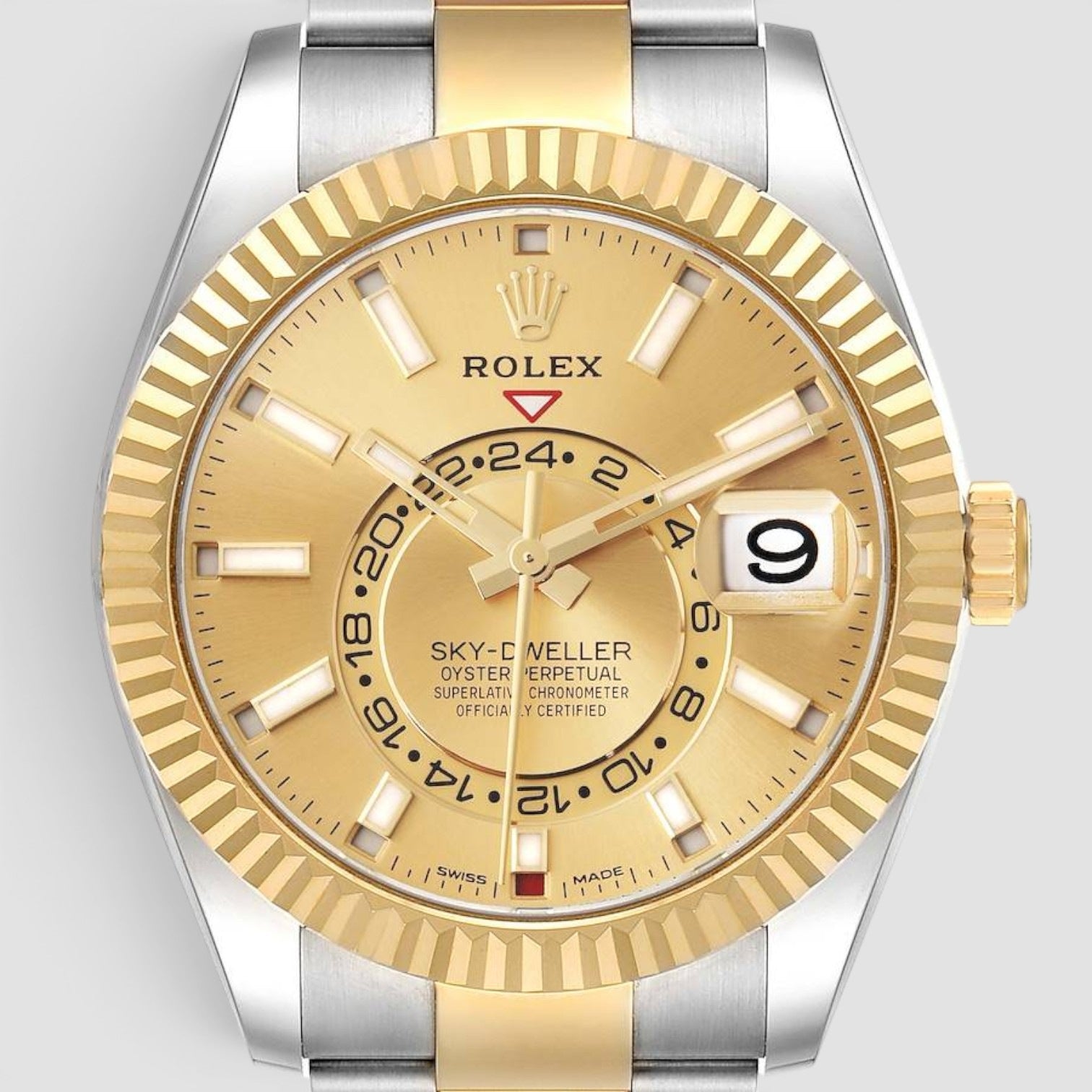 Sky-Dweller 42mm Steel & Yellow Gold Champagne Dial