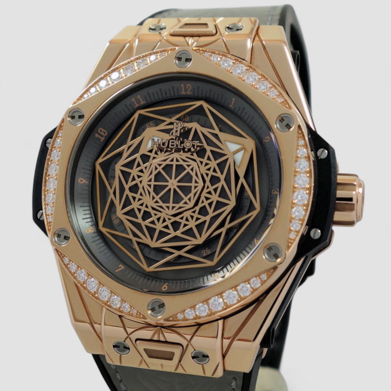 Big Bang One Click Sang Bleu Automatic Diamond Grey Dial Men's Watch