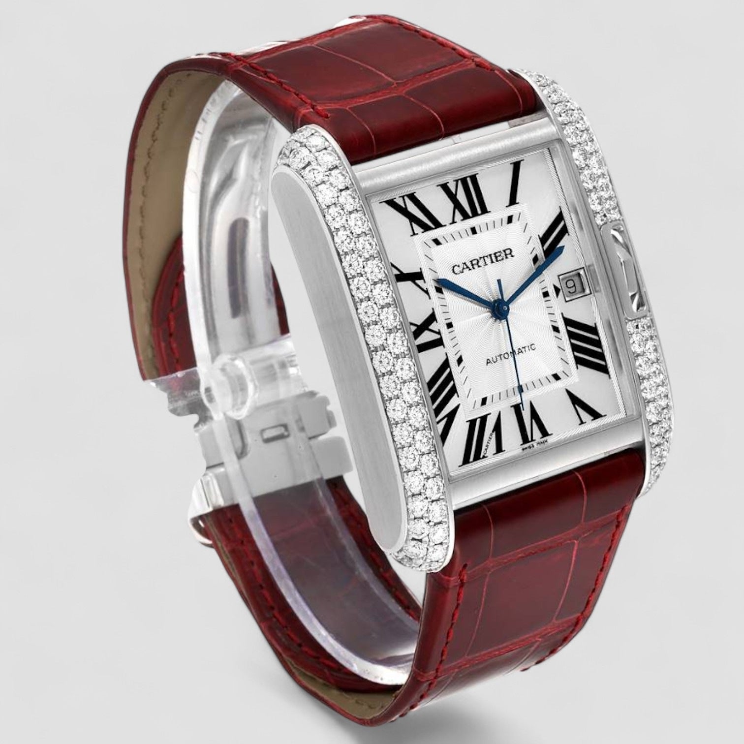 Tank Anglaise XL White Gold Diamond Mens Watch