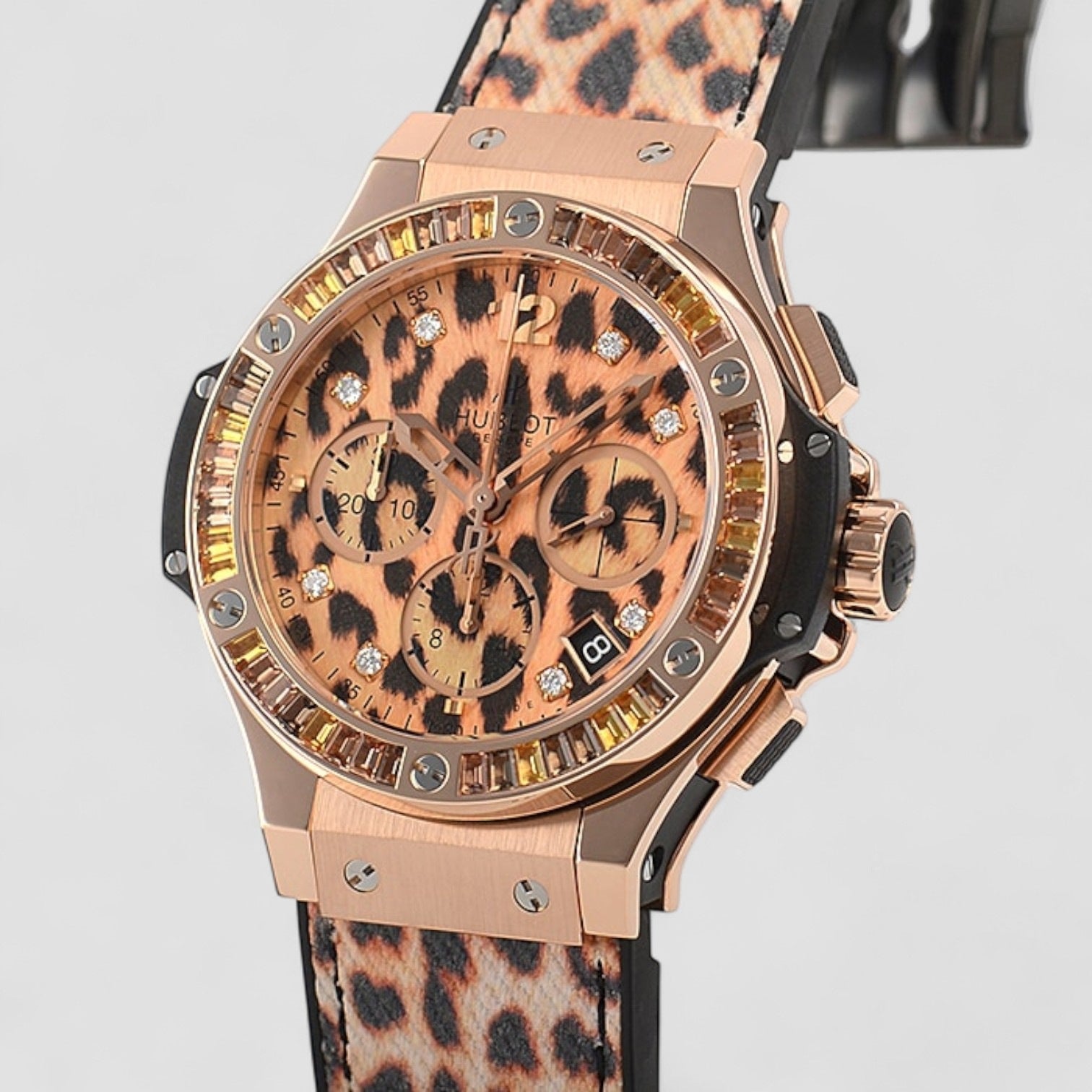 Big Bang Leopard Chronograph Automatic Diamond Ladies Watch