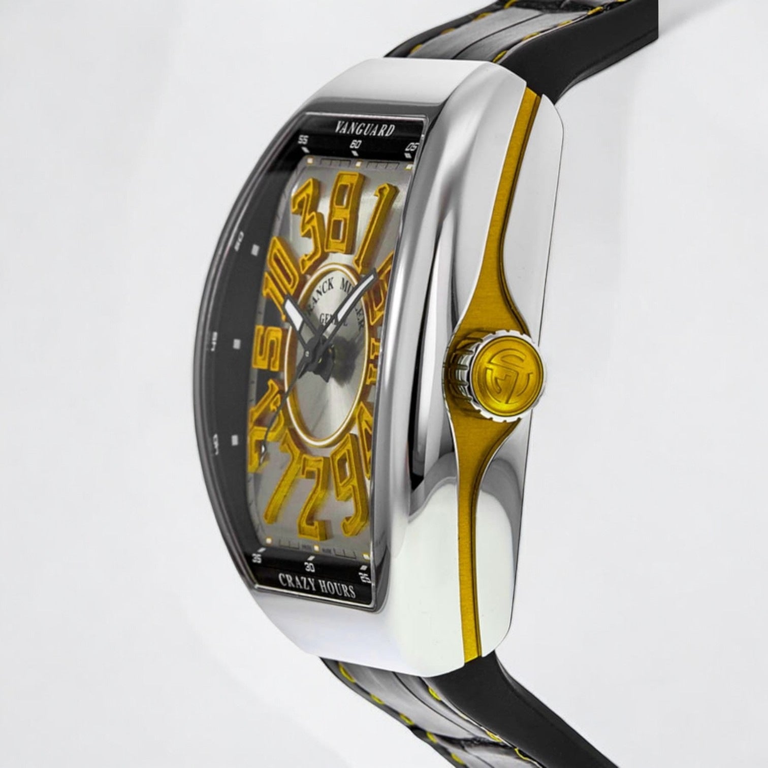 Vanguard Crazy Hours Silver Yellow Dial