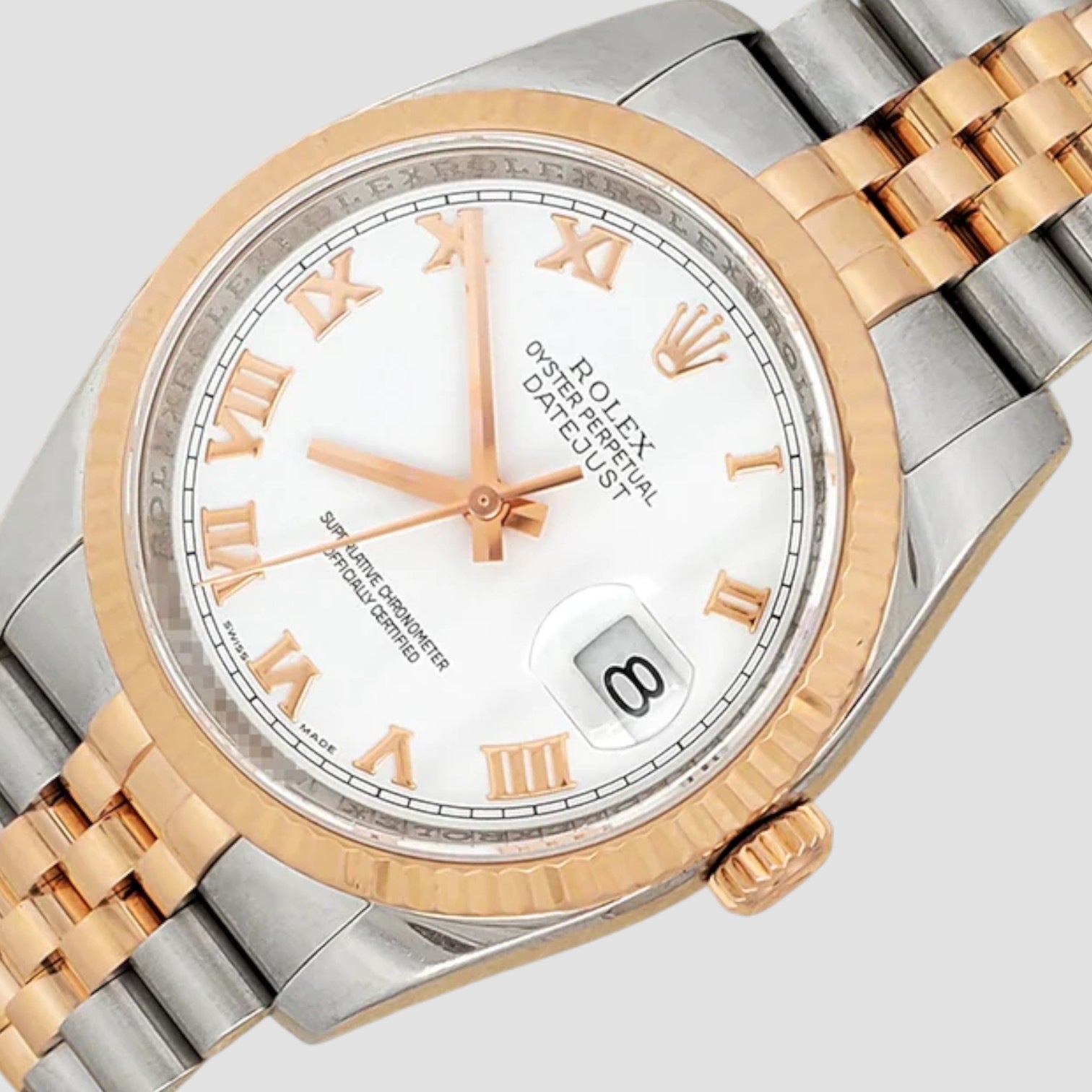 Datejust 36 White Roman Numeral Jubilee Bracelet Watch