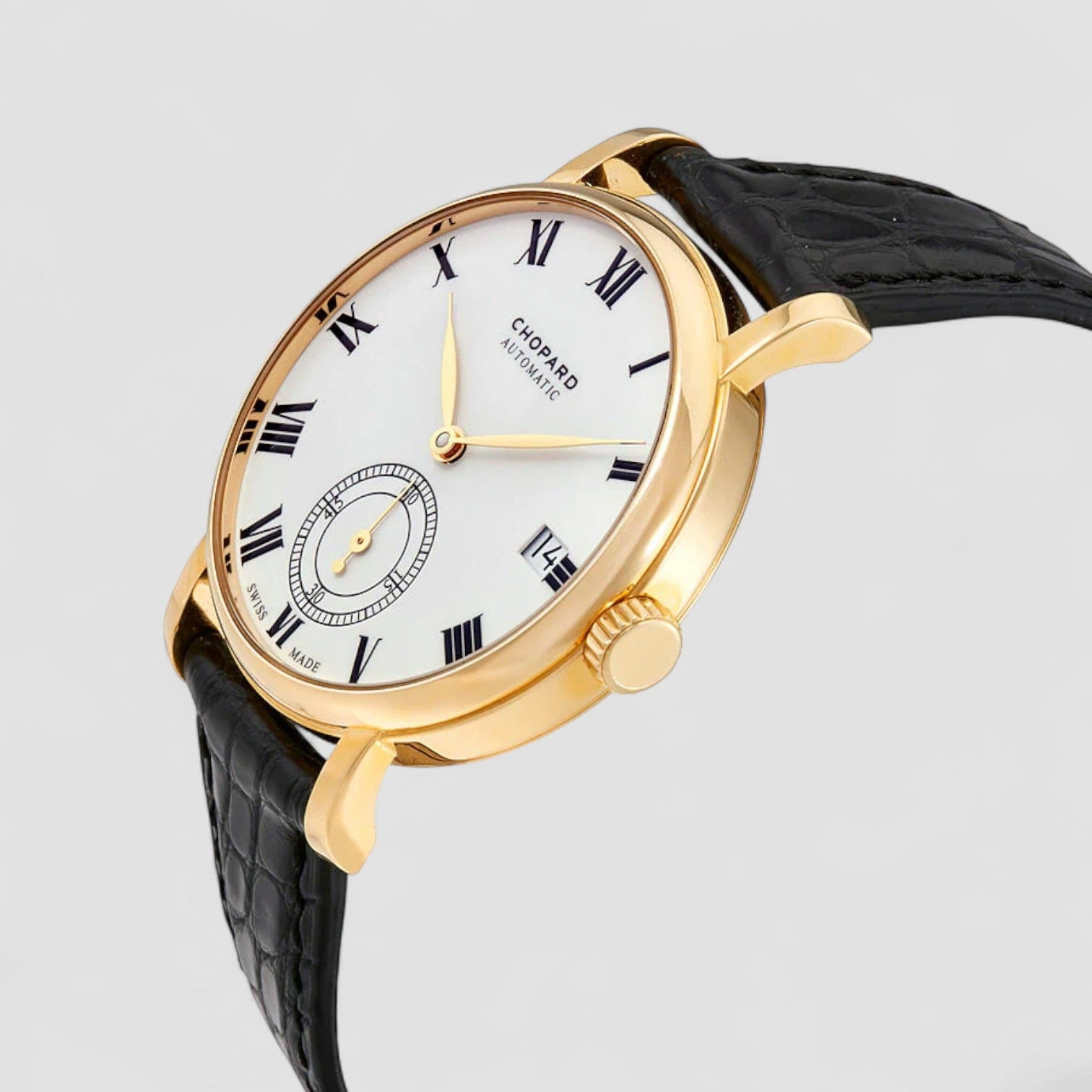 Classic Manufacture Automatic White Dial 18k Yellow Gold Men's Watch