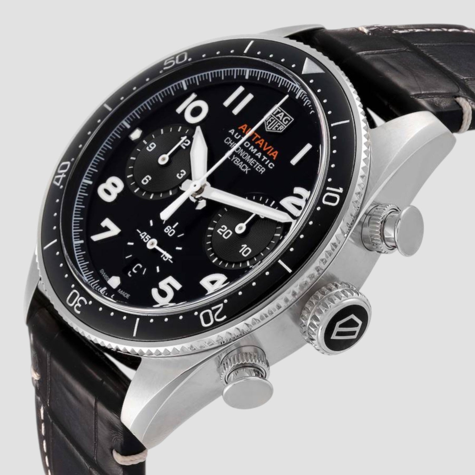 Autavia Chronometer Flyback Steel Mens Watch