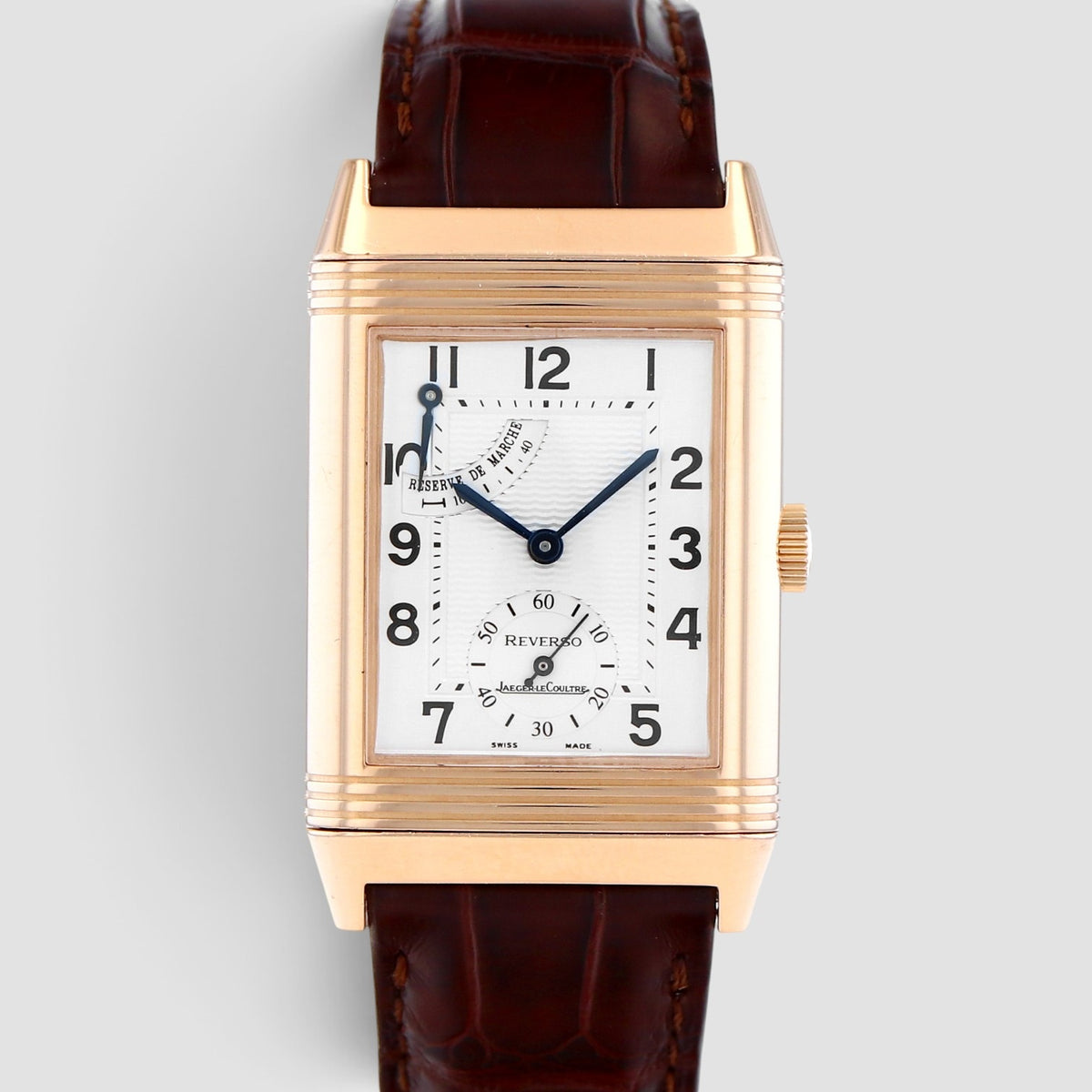 Reverso Grande Taille 26mm Rose Gold Silver Dial