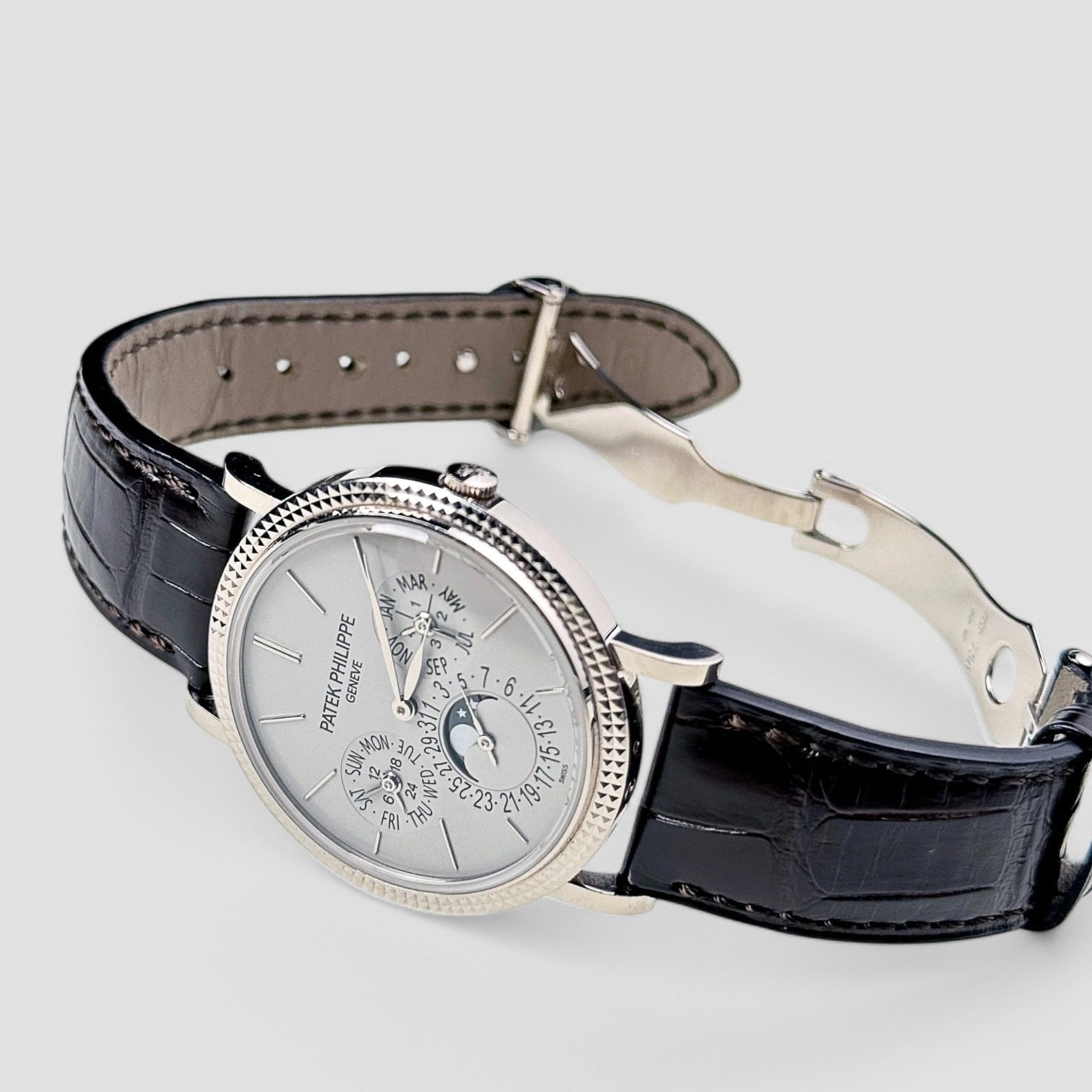 Perpetual Calendar Silver Dial 18K White Gold