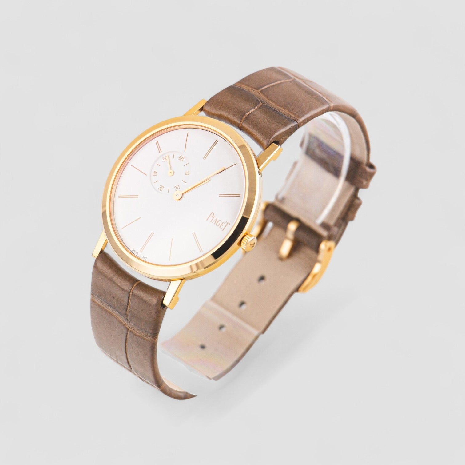 Altiplano White Dial 18kt Rose Gold Ladies Watch