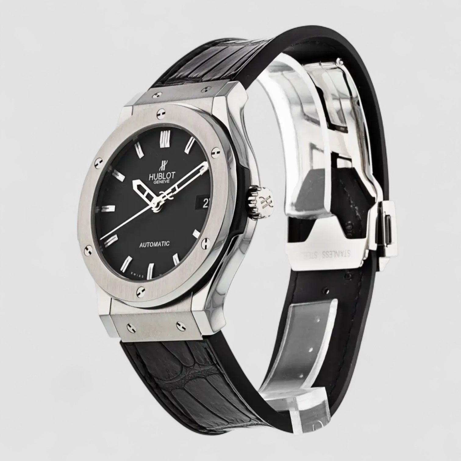 Classic Fusion Black Index Titanium & Rubber 45mm