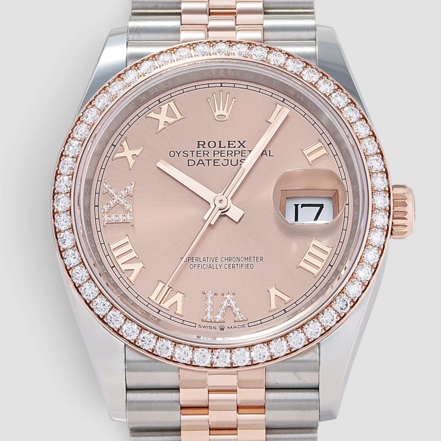 Datejust 36 Everose Gold & Steel Pink Diamond Dial