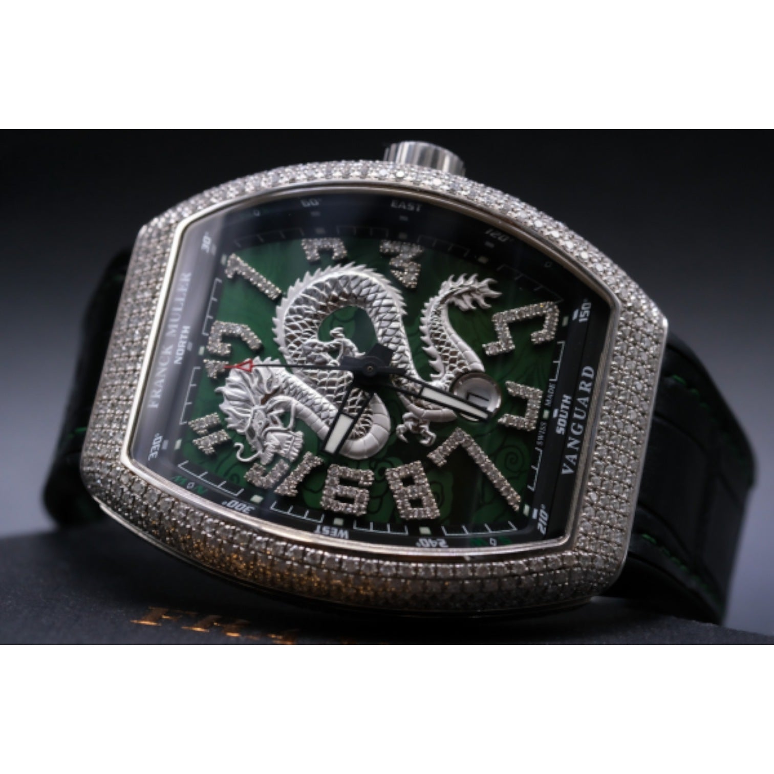 Vanguard V45 DRAGON KING GREEN DIAL LIMITED EDITION Afterset Diamond
