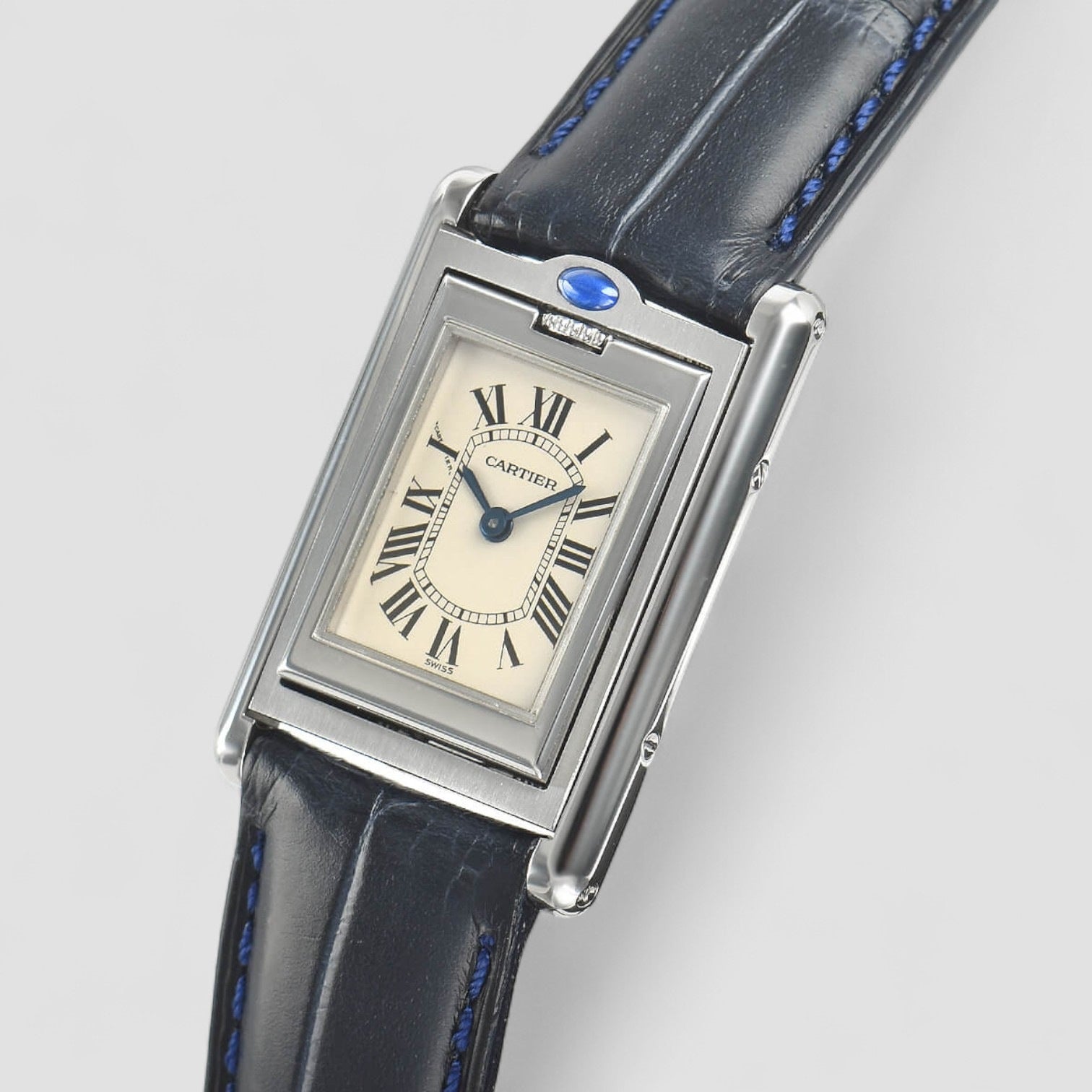 Tank Basculante Quartz Silver Dial Ladies Watch