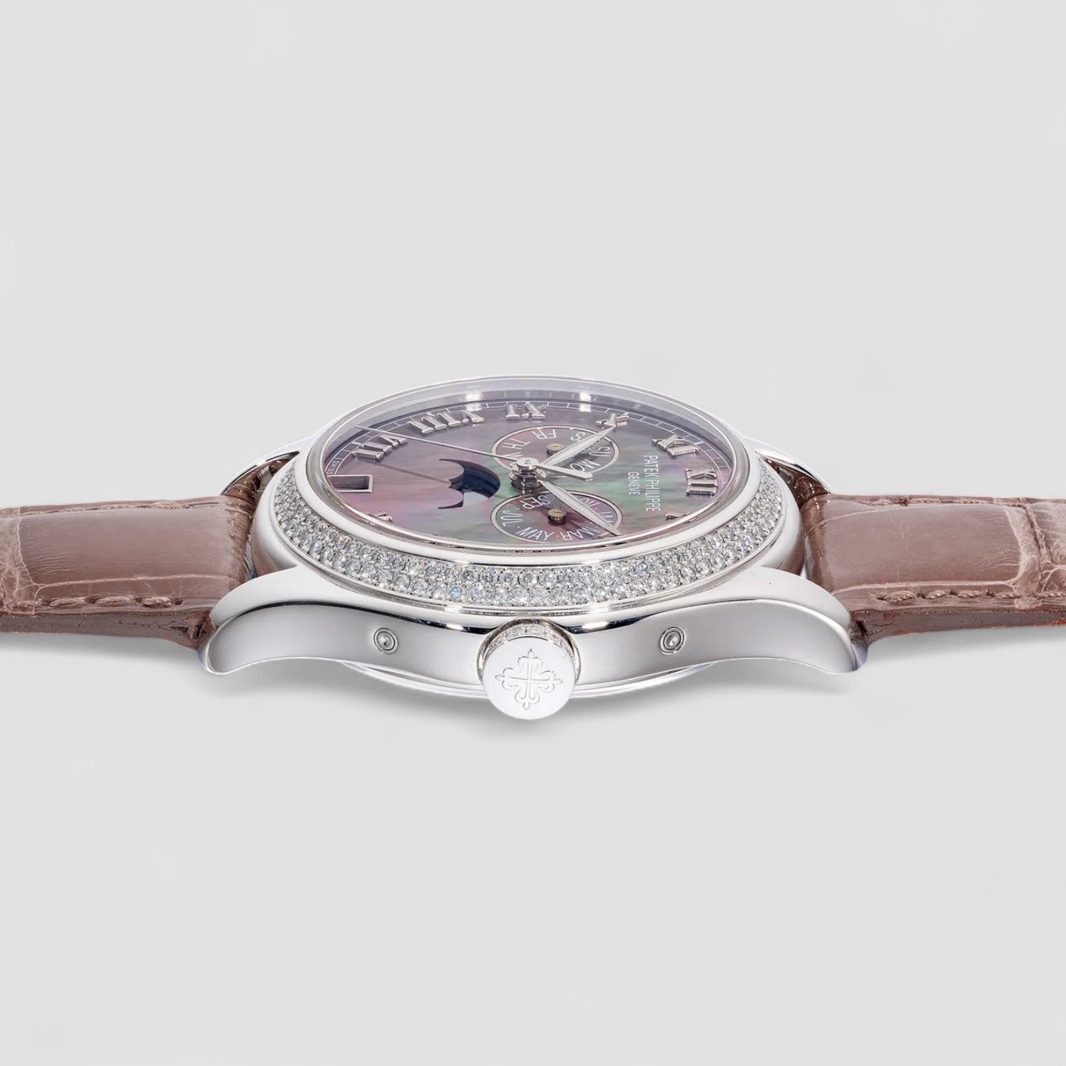 Ladies Annual Calendar Mother of Pearl 18K White Gold