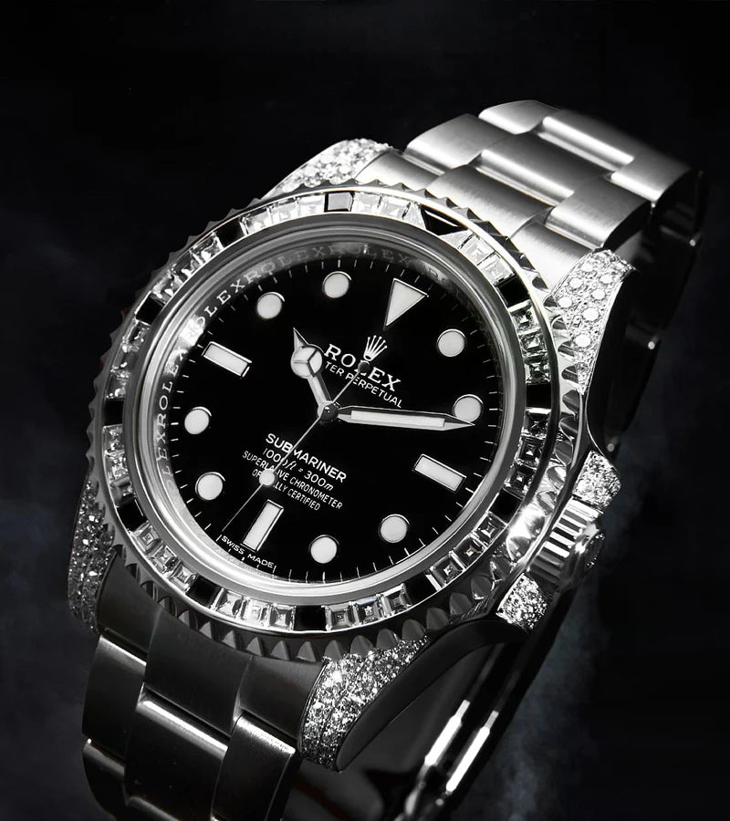Submariner 41 mm – Oystersteel – Oyster – Custom Diamond-Set with 'Tuxedo' Bezel Iced Out