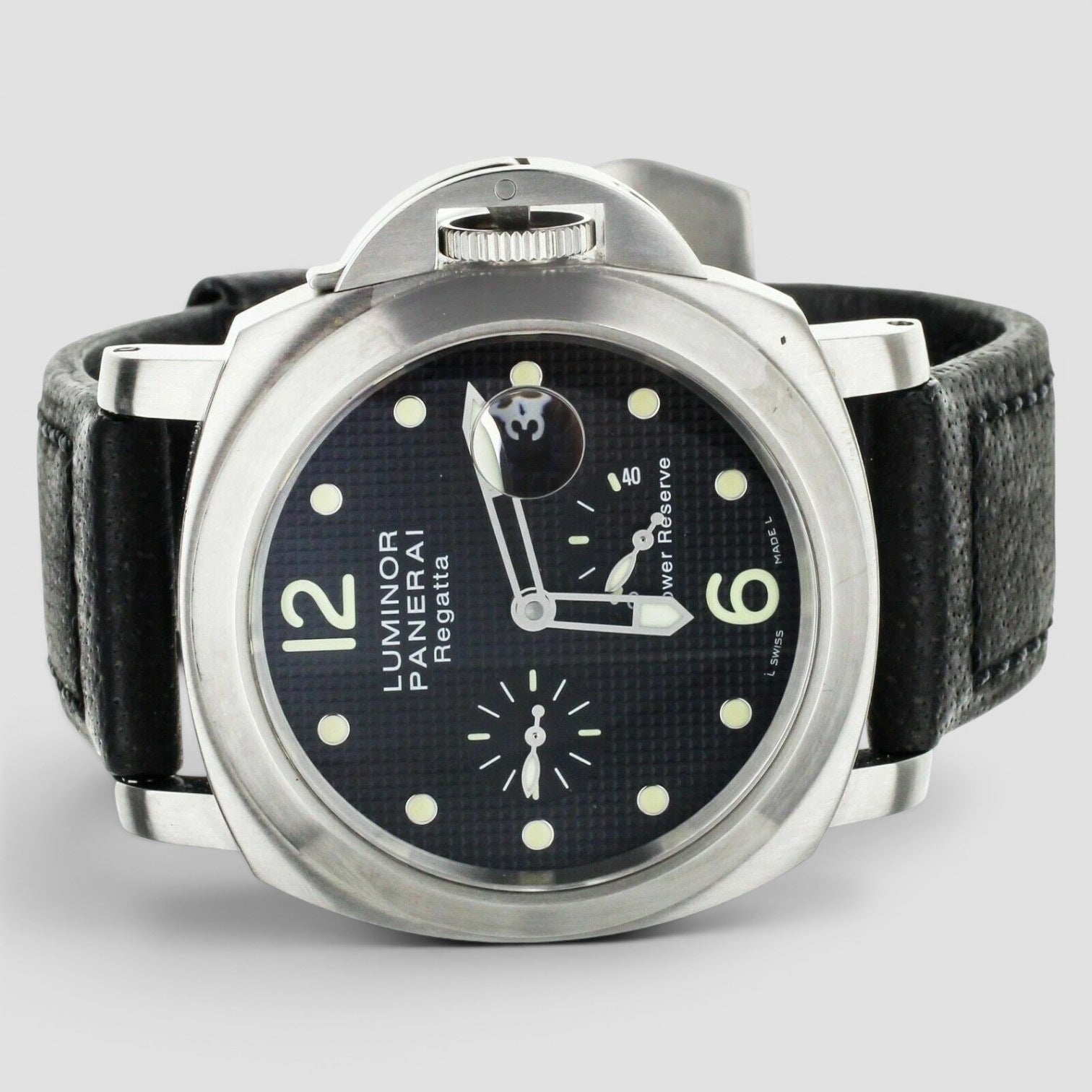 LUMINOR REGATTA CLASSIC YACHT CHALLENGE HOBNAIL BLACK DIAL 44MM