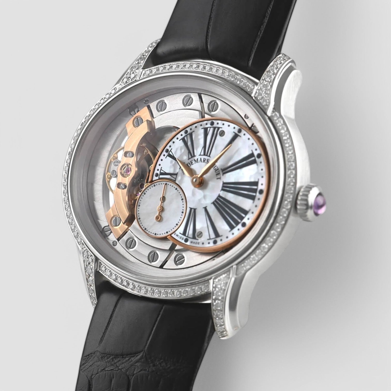 Millenary White Mother Of Pearl Dial Hand Wind Ladies Watch