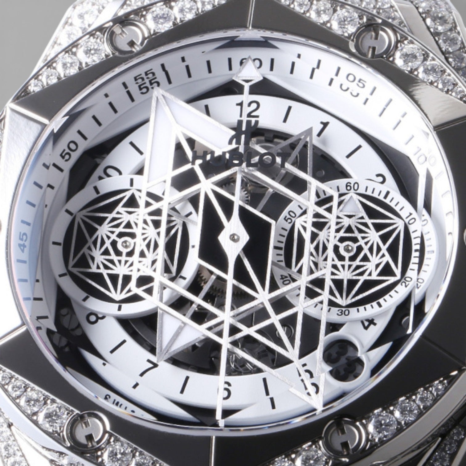 Big Bang Unico Sang Bleu Ii White Pave 45mm