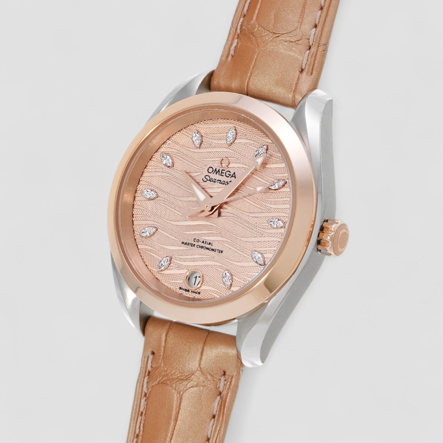 Aqua Terra Automatic Chronometer Diamond Grey Dial Ladies Watch