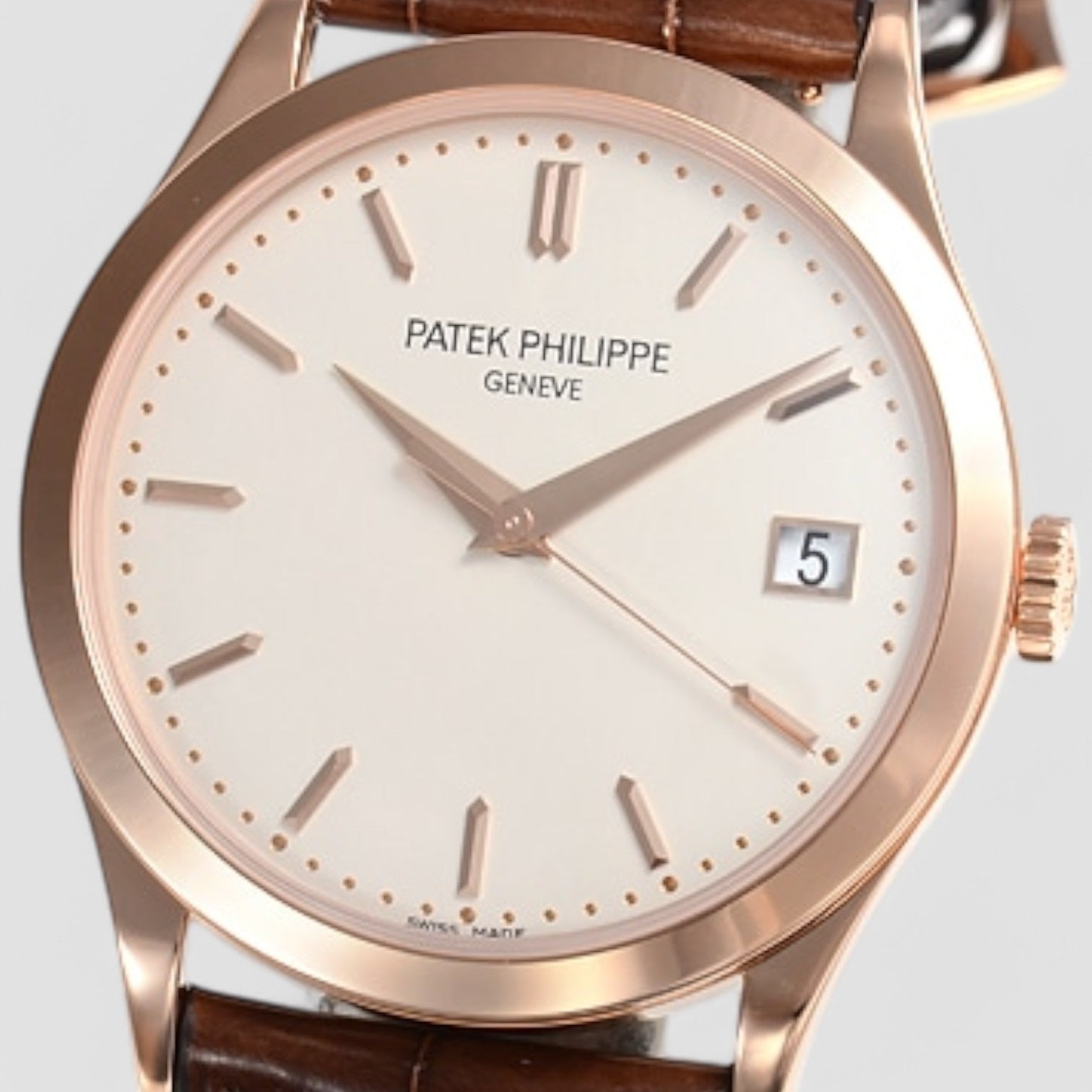 Calatrava 5296R 18K Rose Gold Silver Dial