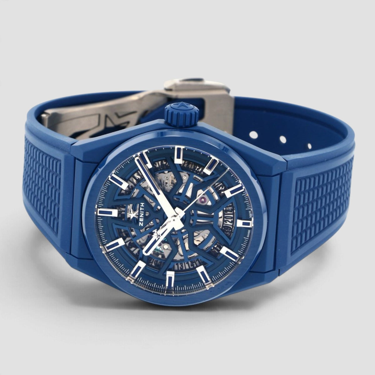 Defy Classic Blue Skeleton Dial Ceramic