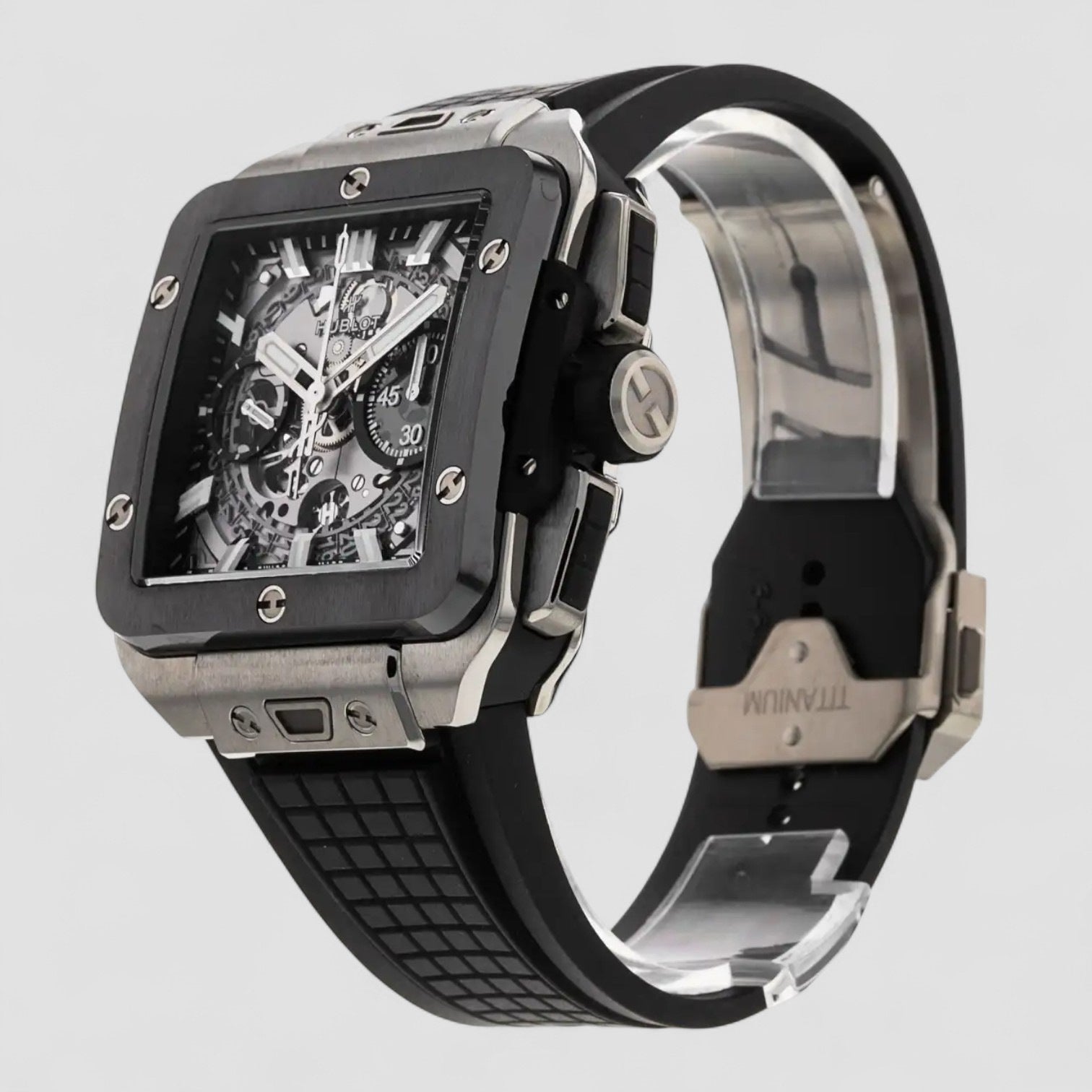 Square Bang Chronograph 42mm Titanium Skeleton Men's Watch