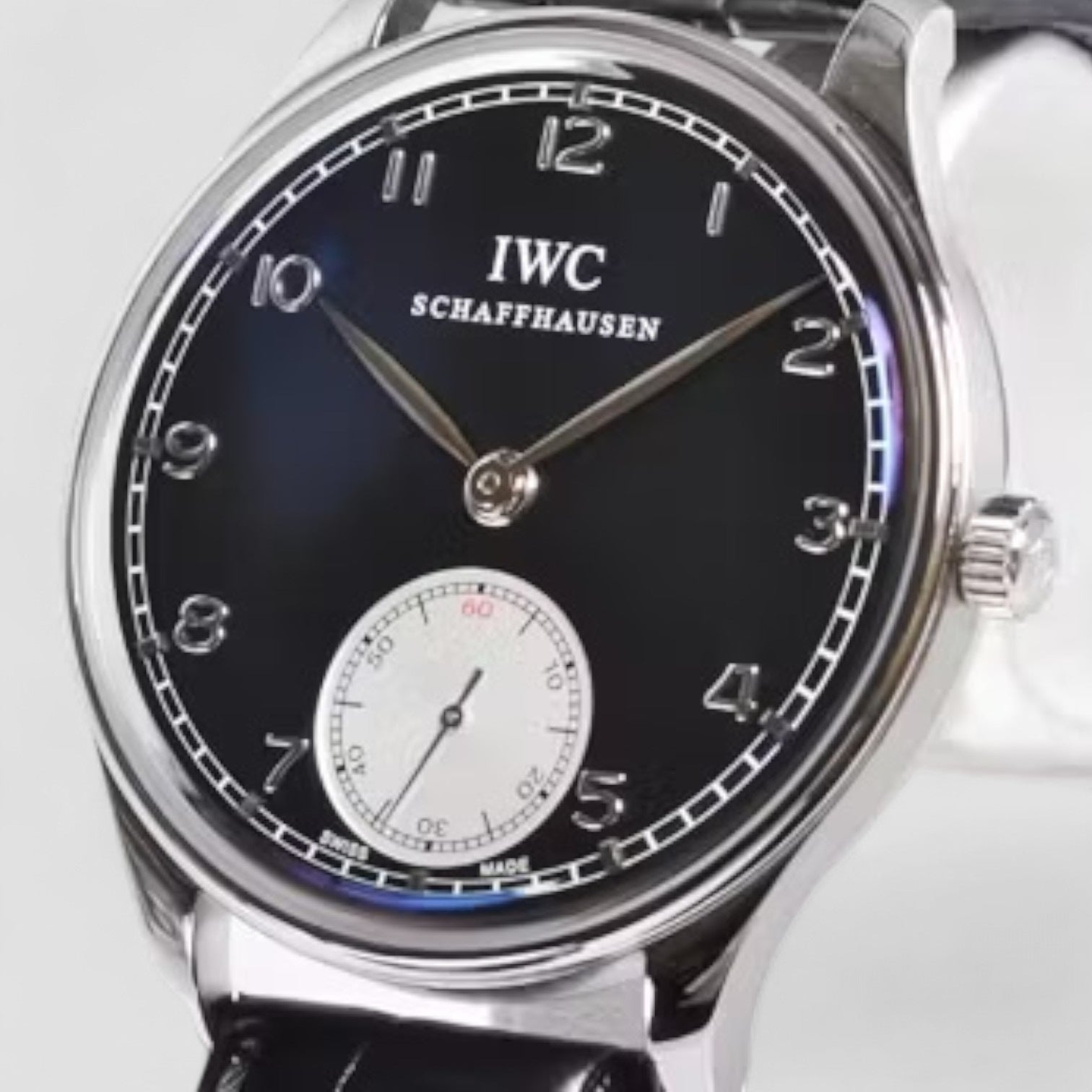 Portuguese Hand Wound SS Black Dial
