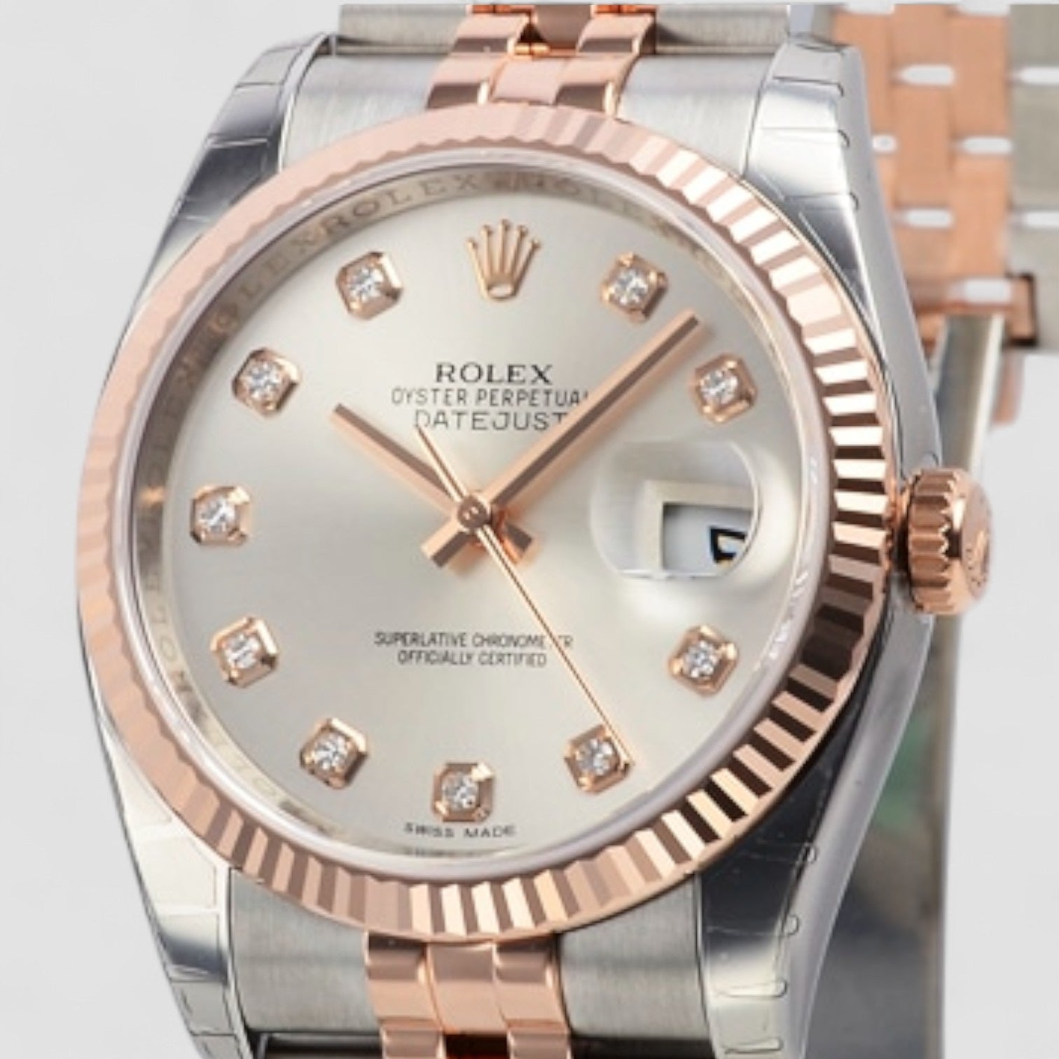 Datejust 36 Everose/Steel Pink Diamond Dial