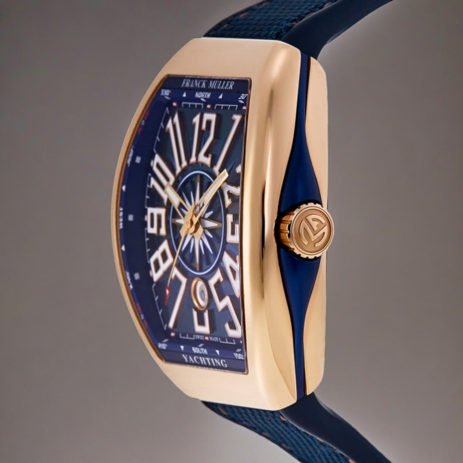 Vanguard Yachting 18kt Rose Gold Blue Dial Men's Watch
