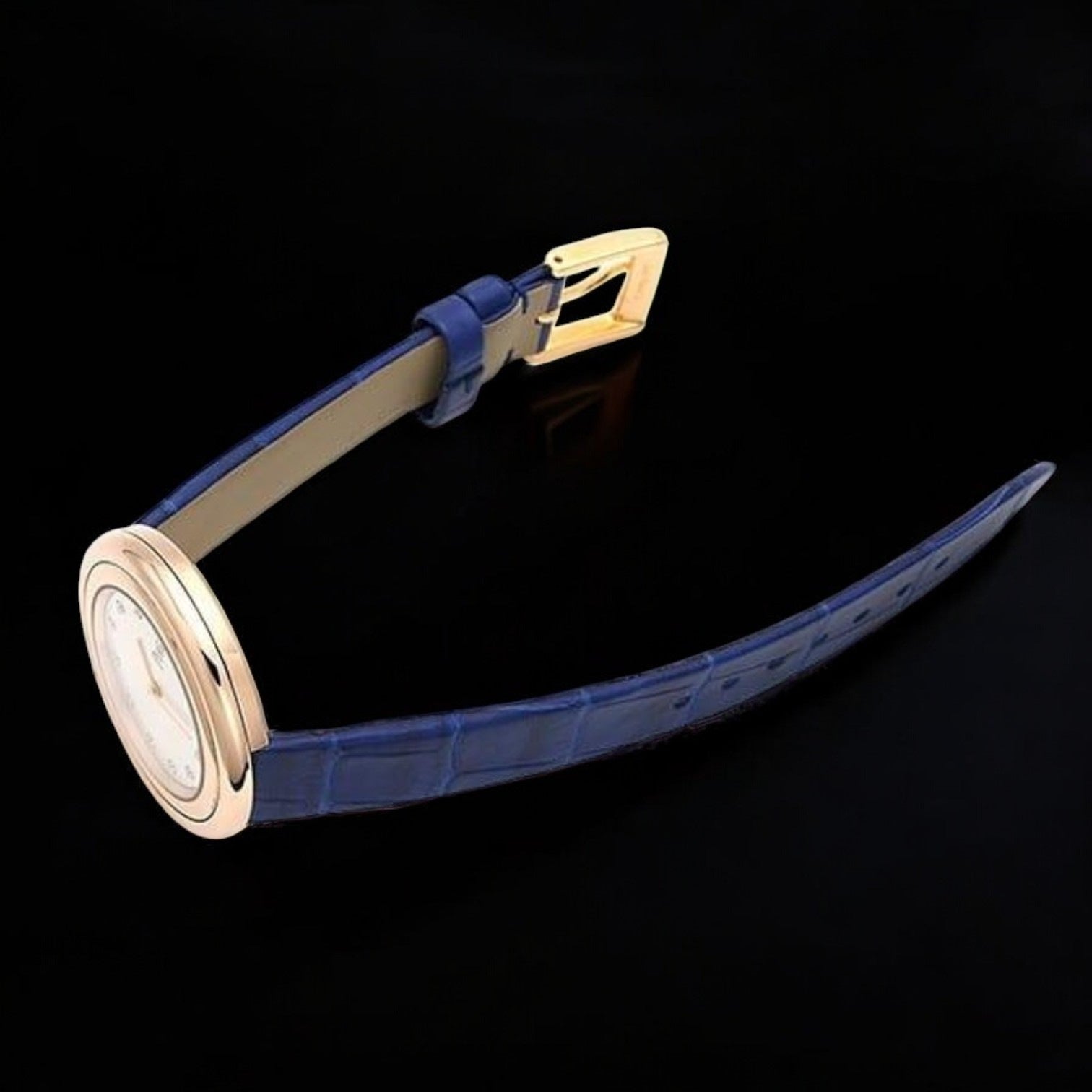 Possession 18kt Rose Gold Diamond Dial Leather Strap