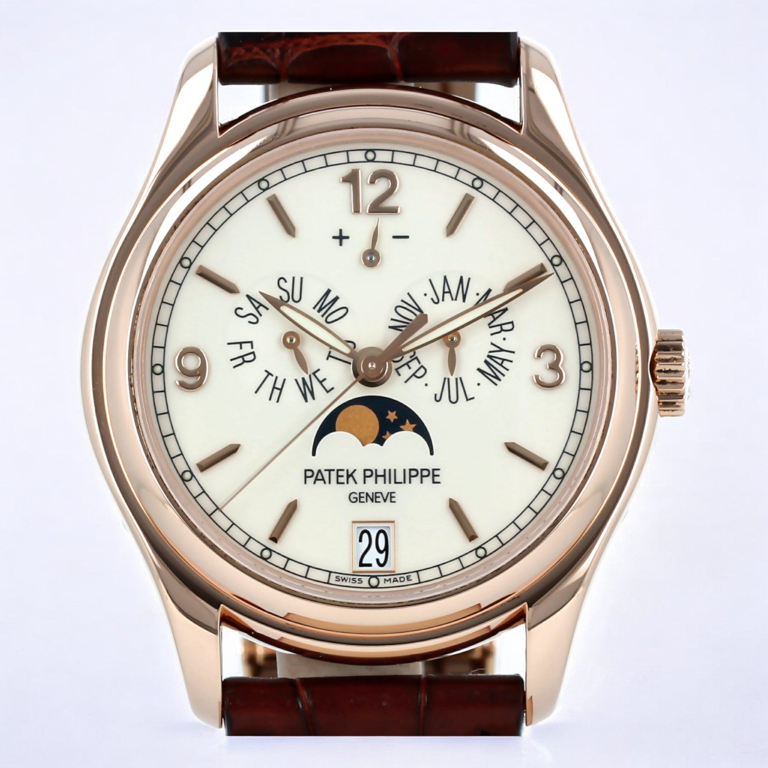 Annual Calendar 18K Rose Gold Porcelain Dial 39MM