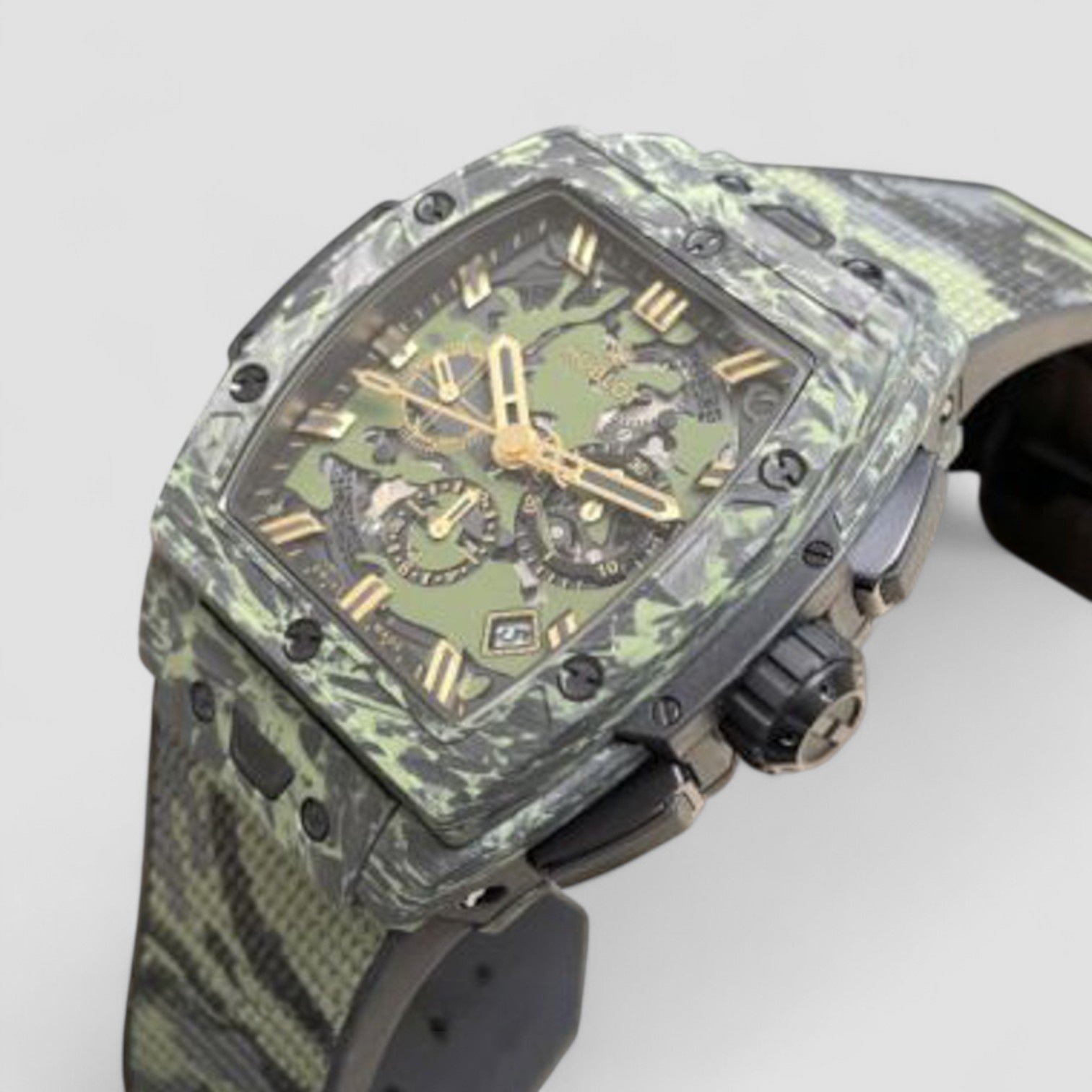 Spirit of Big Bang Carbon Green Camo Watch 42mm