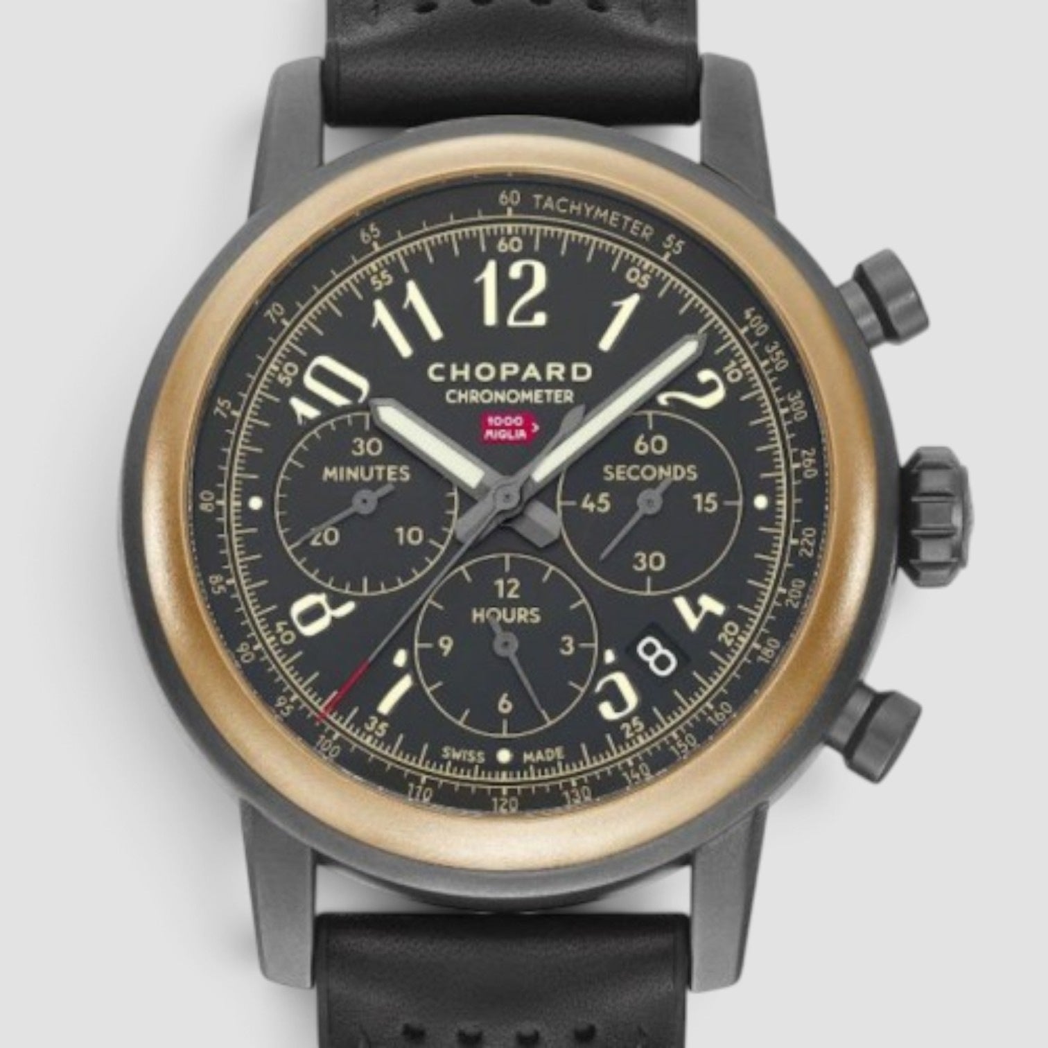 Mille Miglia Chronograph 42mm Gold/Steel Black Dial
