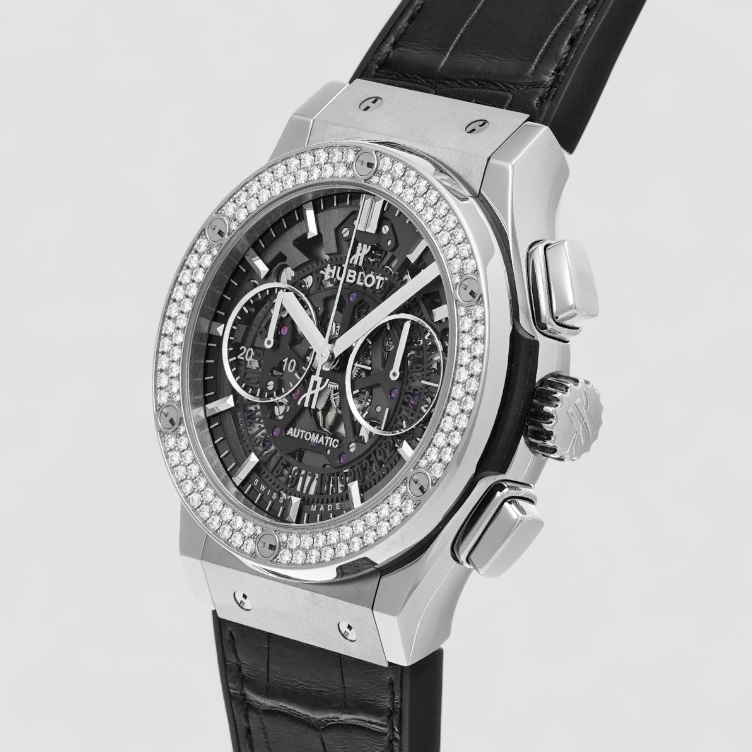 Classic Fusion Black Skeleton Dial Automatic Men's Chronograph Watch