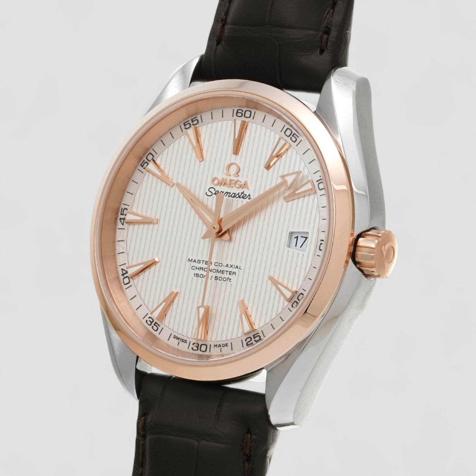 Seamaster Aqua Terra Steel Rose Gold Mens Watch