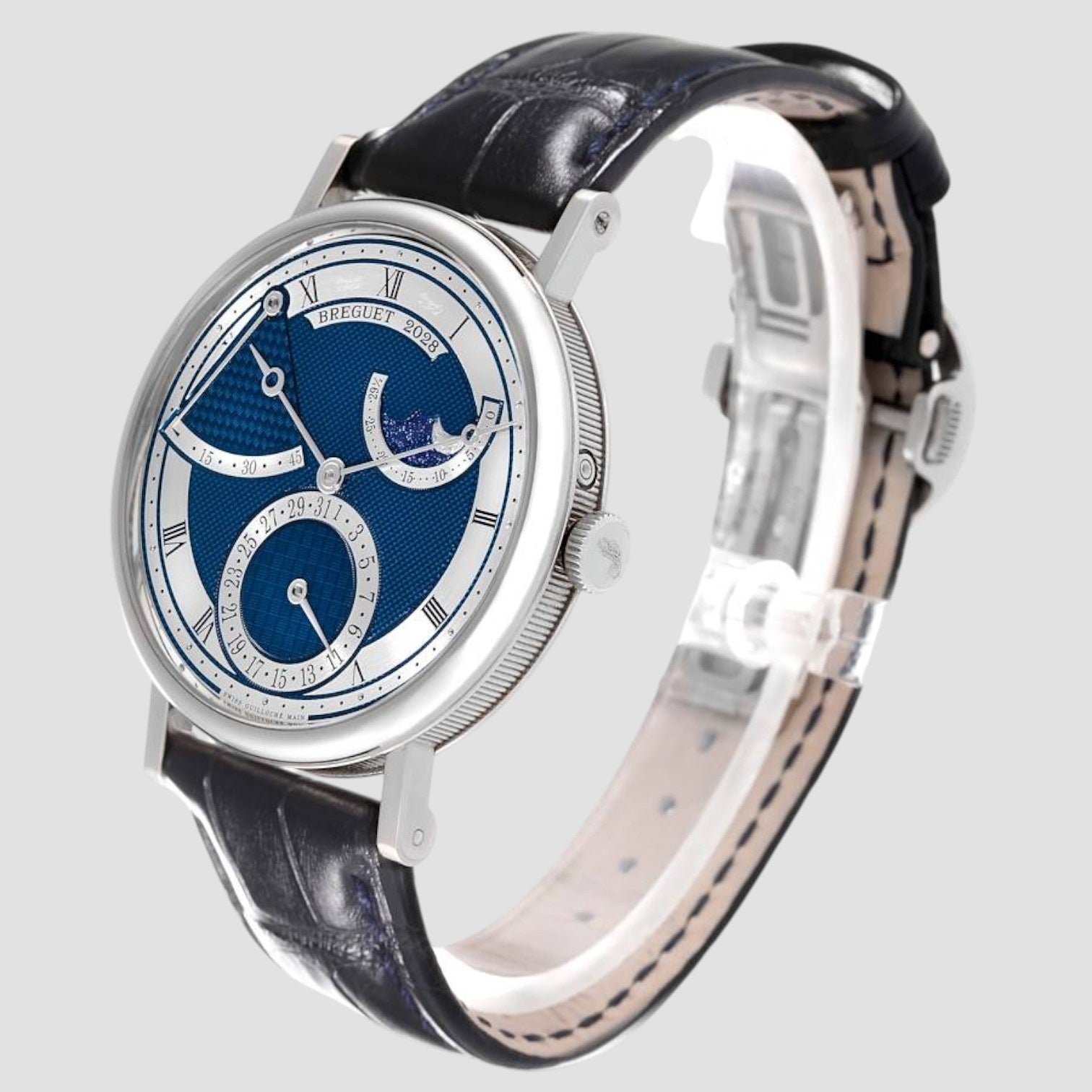 Classique White Gold Moonphase Power Reserve Mens Watch