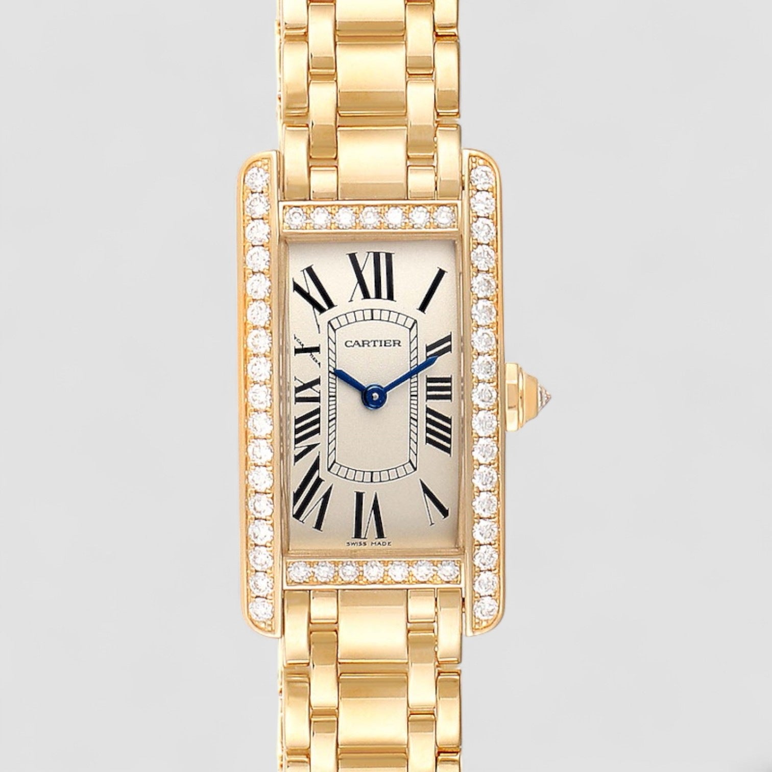Tank Americaine Yellow Gold Diamond Ladies Watch