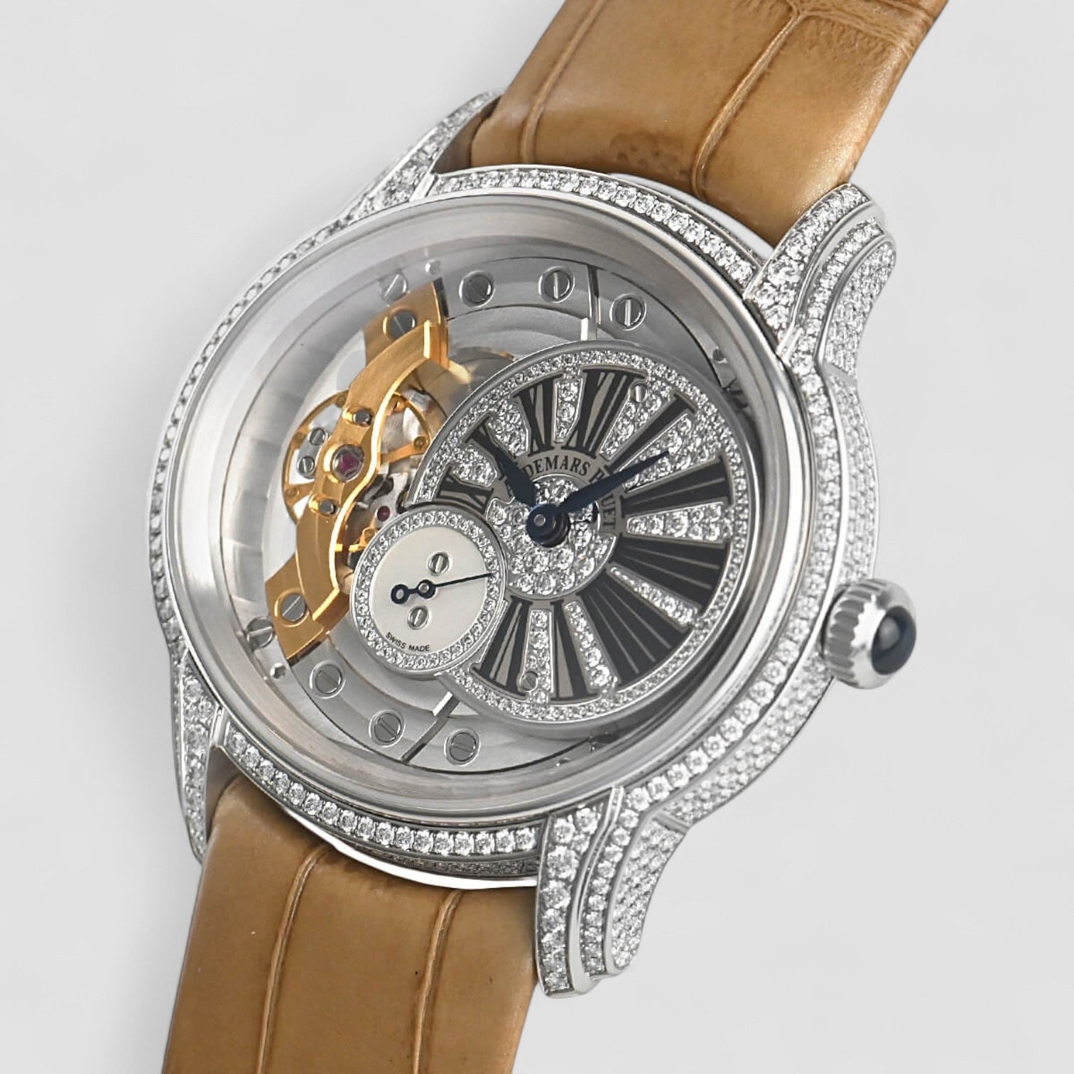 Millenary 39.5MM Skeleton Dial Leather Strap