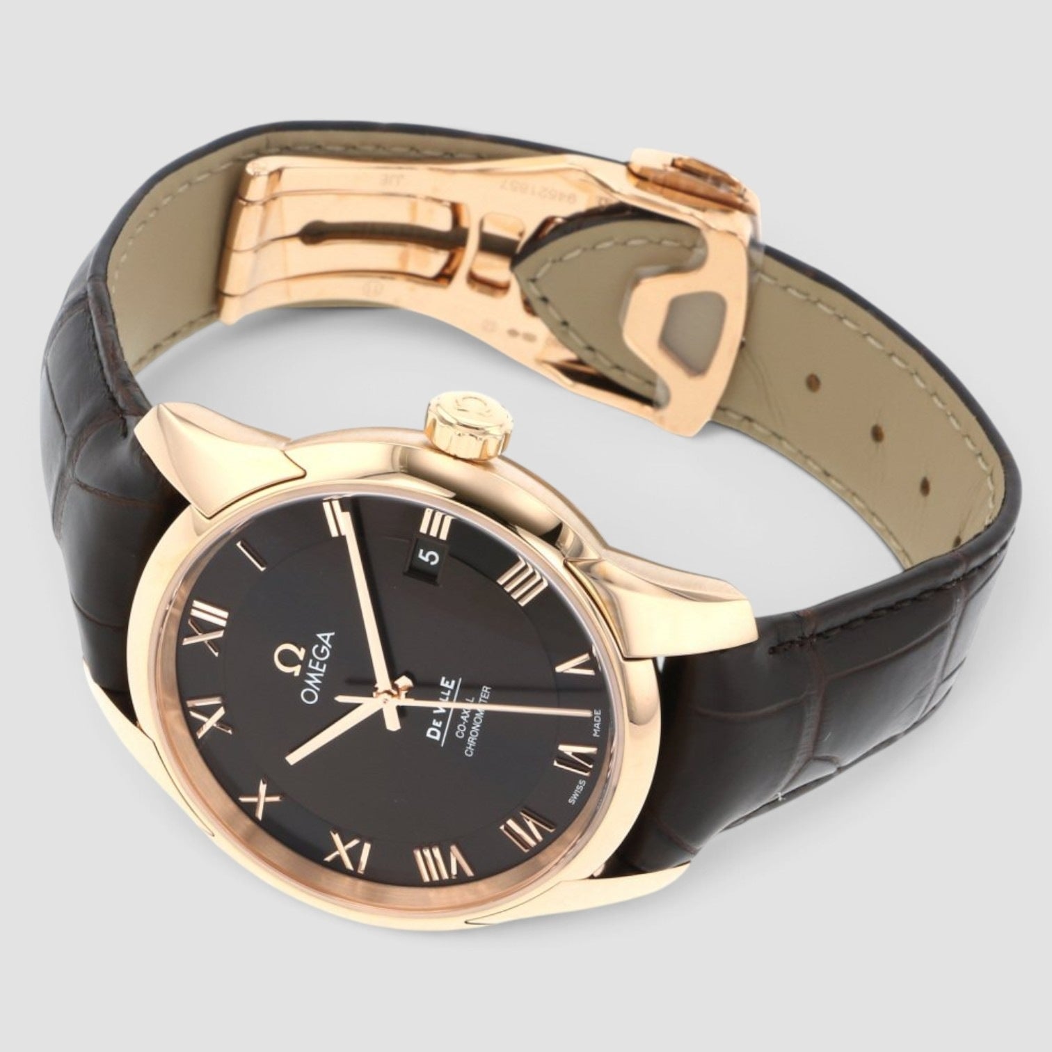 De Ville Co-Axial 41mm Rose Gold Brown Dial