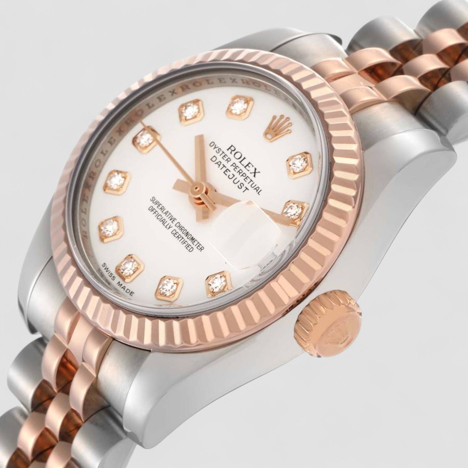 Lady-Datejust 26 White Diamond Rose Gold