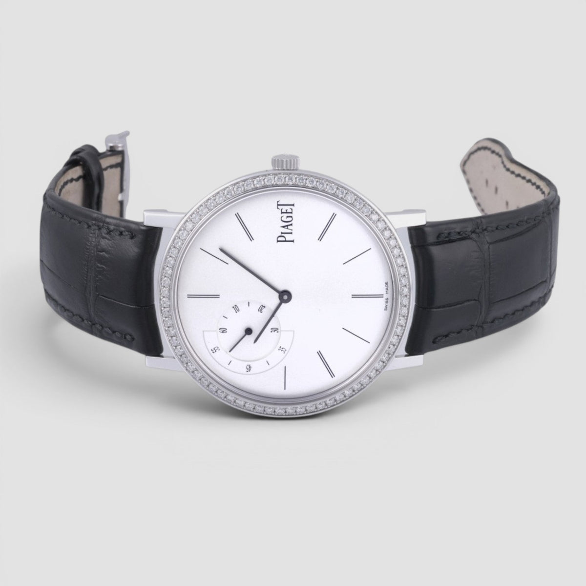 Altiplano 40mm 18K White Gold Diamond Bezel Silver Dial